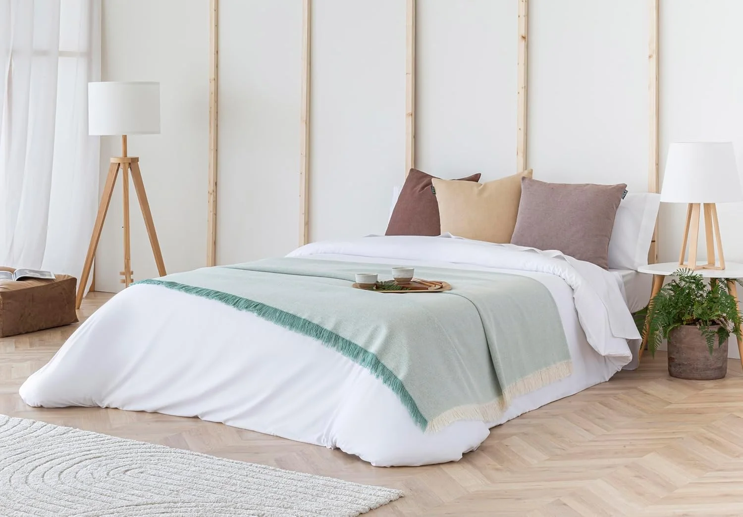 رو تختی چند منظوره تودوکاما، روکش مبل، پتوی تخت، پتوی مبل، جاراپاس ساده (180 x 260 سانتی متر، سبز)