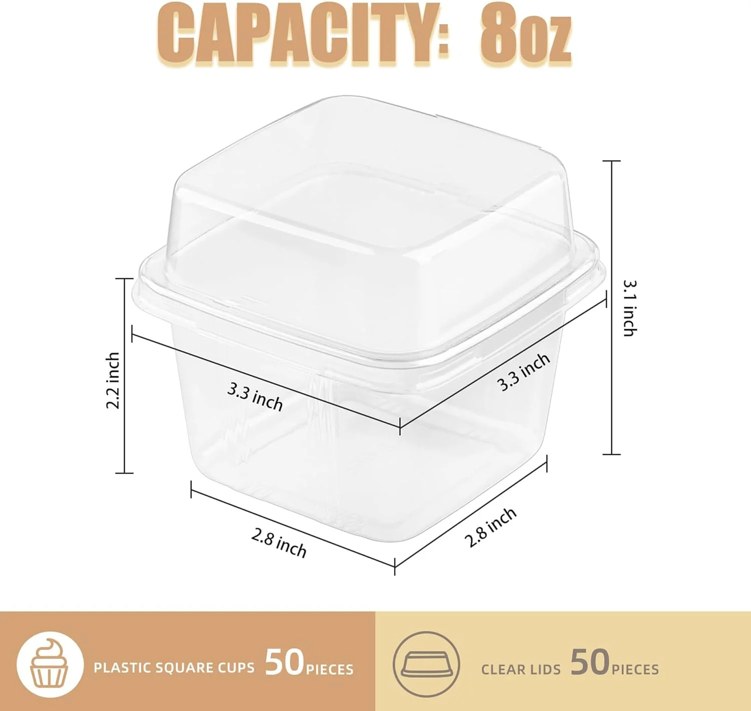 ایمونل 50 عدد کاپ دسر با درب 240 میلیلیتری، کاپهای دسر پلاستیکی شفاف قابل استفاده مجدد، کاسههای دسر، ظروف مناسب کیک فنجانی، پودینگ، اسنک، ماست، پارفه، میوه، موس برای مهمانی، تولد ایمونل 50 عدد کاپ دسر با درب 240 میلیلیتری، کاپهای دسر پلاستیکی شفاف قابل استفاده مجدد، کاسههای دسر، ظروف مناسب کیک فنجانی، پودینگ، اسنک، ماست، پارفه، میوه، موس برای مهمانی، تولد