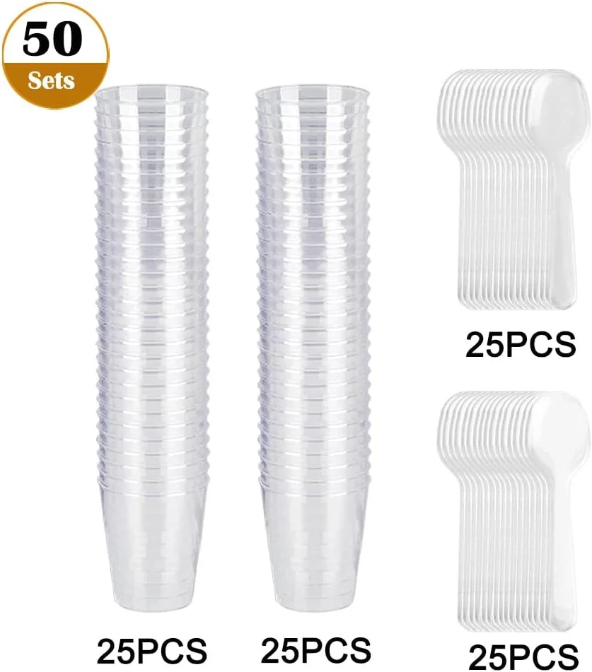 ظروف دسر Jesdavan پلاستیکی 50 عددی، فنجان های دسر مینی 90 میلی لیتری، کاسه های غذای انگشتی، فنجان های دسر قابل استفاده مجدد، لیوان های دسر شفاف قابل استفاده مجدد برای موس، پودینگ، بستنی و دسر (8 x 5 سانتی متر) ظروف دسر Jesdavan پلاستیکی 50 عددی، فنجان های دسر مینی 90 میلی لیتری، کاسه های غذای انگشتی، فنجان های دسر قابل استفاده مجدد، لیوان های دسر شفاف قابل استفاده مجدد برای موس، پودینگ، بستنی و دسر (8 x 5 سانتی متر)