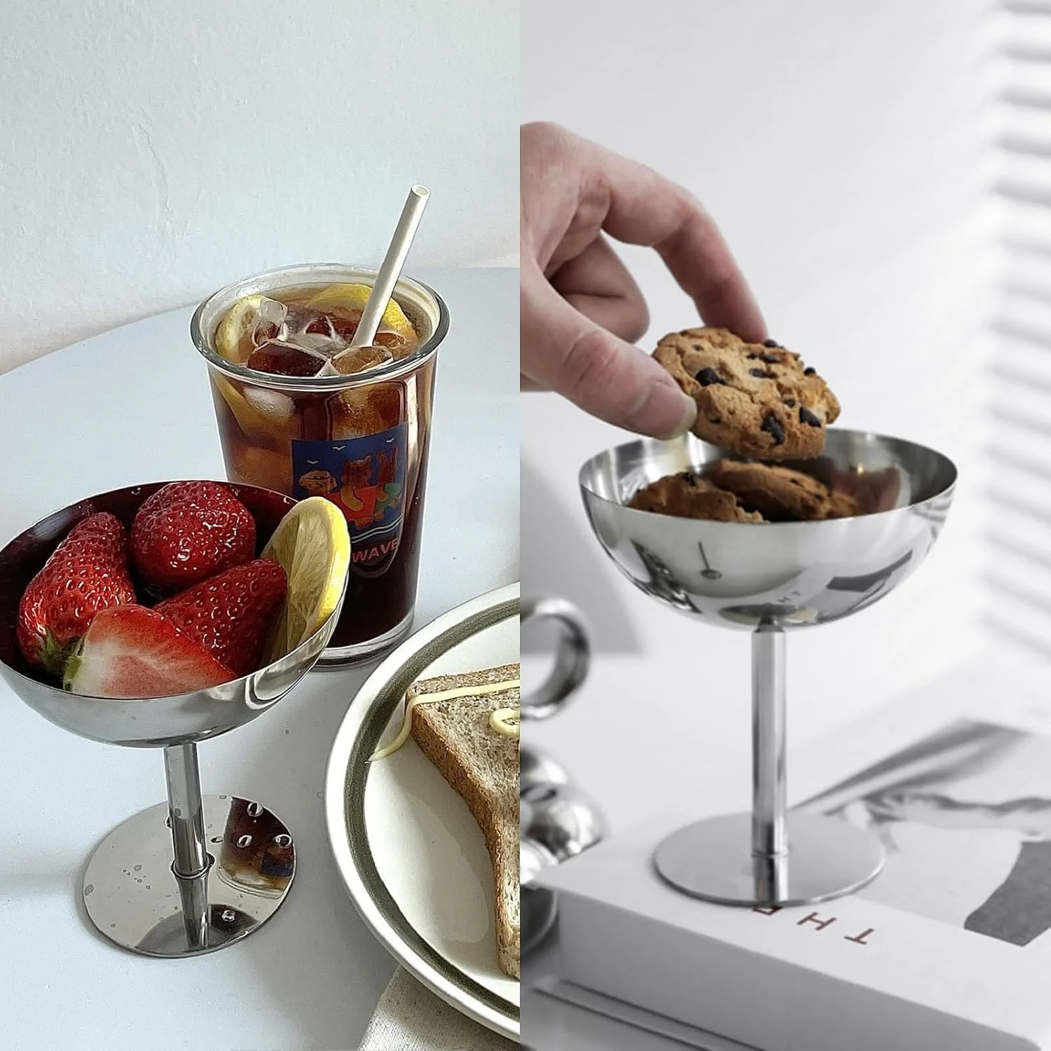 ظرف بستنی استیل Integrity، بسته 2 عددی، کاسه دسر استیل پایه دار، فنجان دسر استیل قابل استفاده مجدد برای دسر، ادویه، تنقلات، شیرینی، میوه، سالاد، پودینگ ظرف بستنی استیل Integrity، بسته 2 عددی، کاسه دسر استیل پایه دار، فنجان دسر استیل قابل استفاده مجدد برای دسر، ادویه، تنقلات، شیرینی، میوه، سالاد، پودینگ