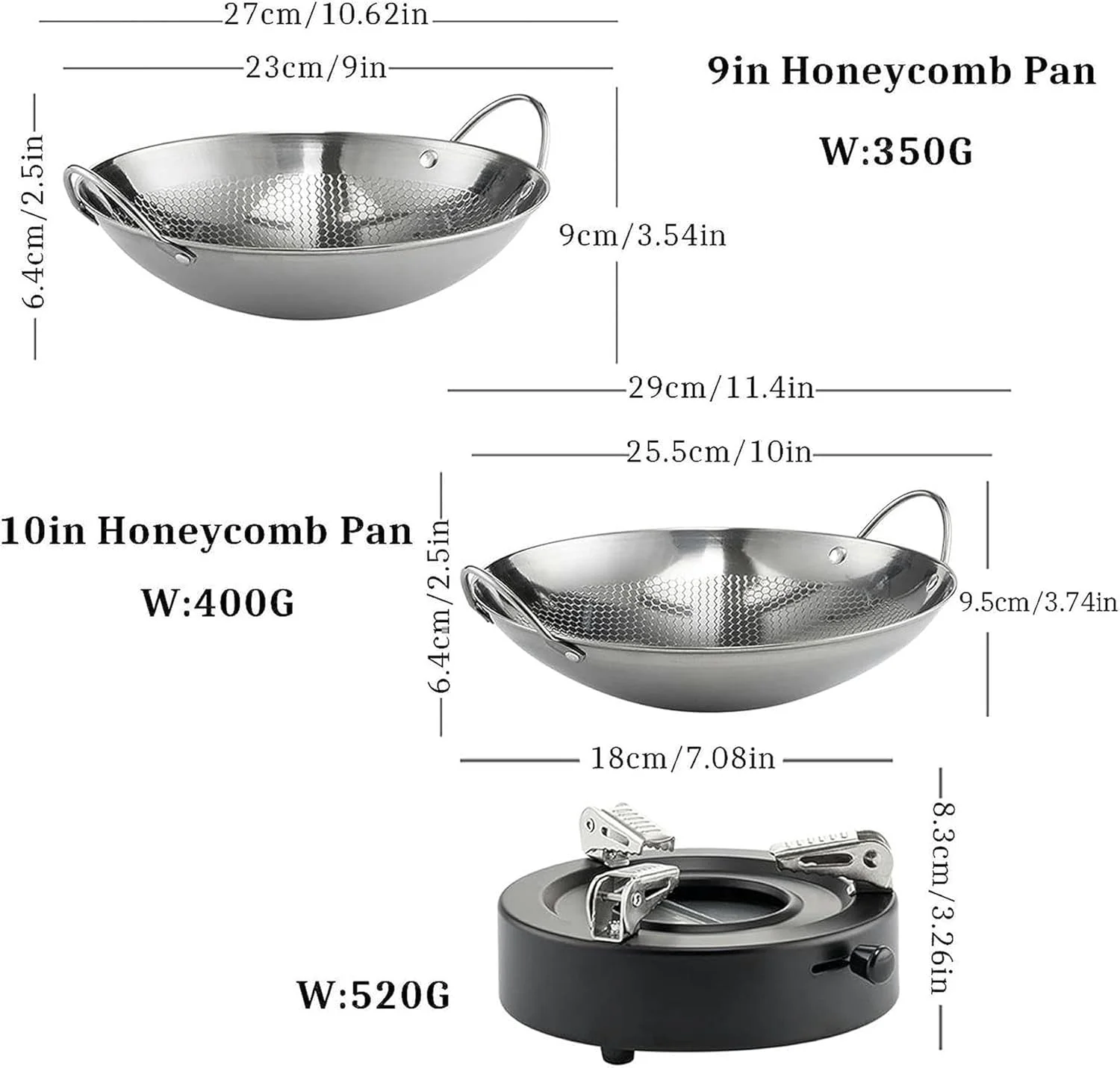 ظروف گرم نگهدارنده غذا و ظروف گرمکن استیل ضد زنگ خانگی، تابه گریل نچسب 9/10 اینچی با سینی های گرم کننده و جای سوخت، مناسب برای مهمانی شام و عروسی C، نقره ای-10 اینچ ظروف گرم نگهدارنده غذا و ظروف گرمکن استیل ضد زنگ خانگی، تابه گریل نچسب 9/10 اینچی با سینی های گرم کننده و جای سوخت، مناسب برای مهمانی شام و عروسی C، نقره ای-10 اینچ