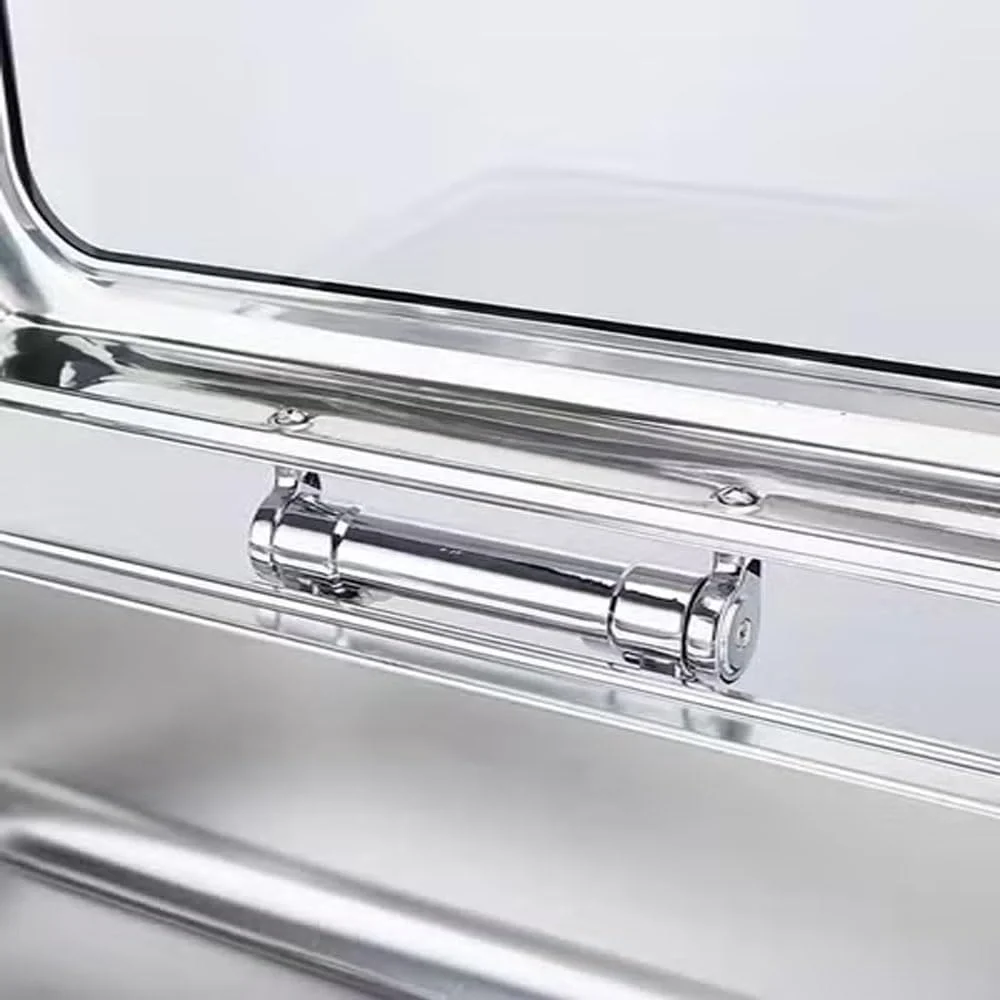 گرمکن غذا استیل ضد زنگ HTH با قاب تاشو، شامل ظرف گرمکن با درب، ظرف آب و سینی غذا - مناسب بوفه، پذیرایی، عروسی، رویدادها و مهمانی ها گرمکن غذا استیل ضد زنگ HTH با قاب تاشو، شامل ظرف گرمکن با درب، ظرف آب و سینی غذا - مناسب بوفه، پذیرایی، عروسی، رویدادها و مهمانی ها