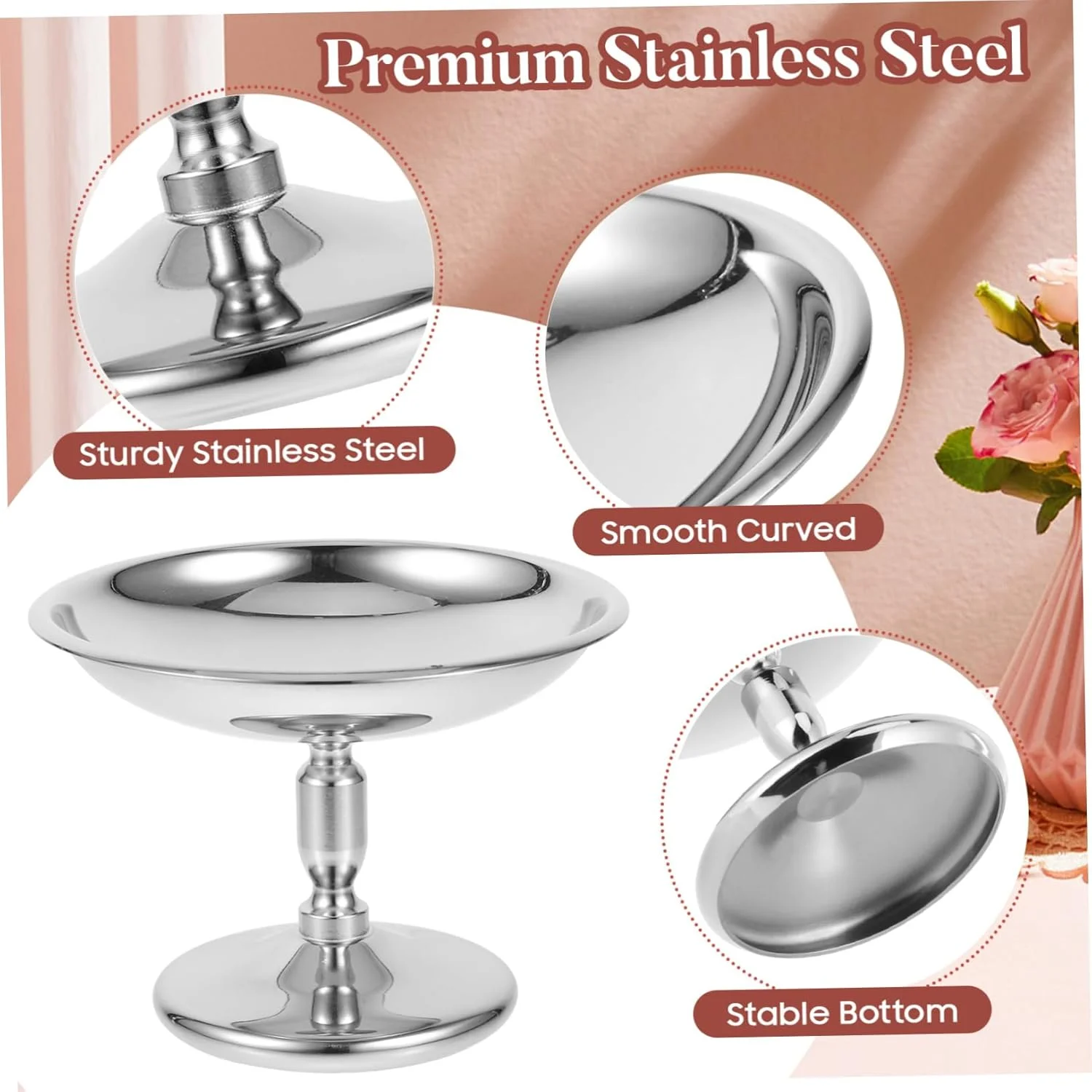 همتون کاسه دسر فلزی، جام بستنی، کاسه بستنی استیل، کاسه میوه، جام موس، کاسه دسر برای سرو بستنی، سالاد، میوه و پودینگ همتون کاسه دسر فلزی، جام بستنی، کاسه بستنی استیل، کاسه میوه، جام موس، کاسه دسر برای سرو بستنی، سالاد، میوه و پودینگ