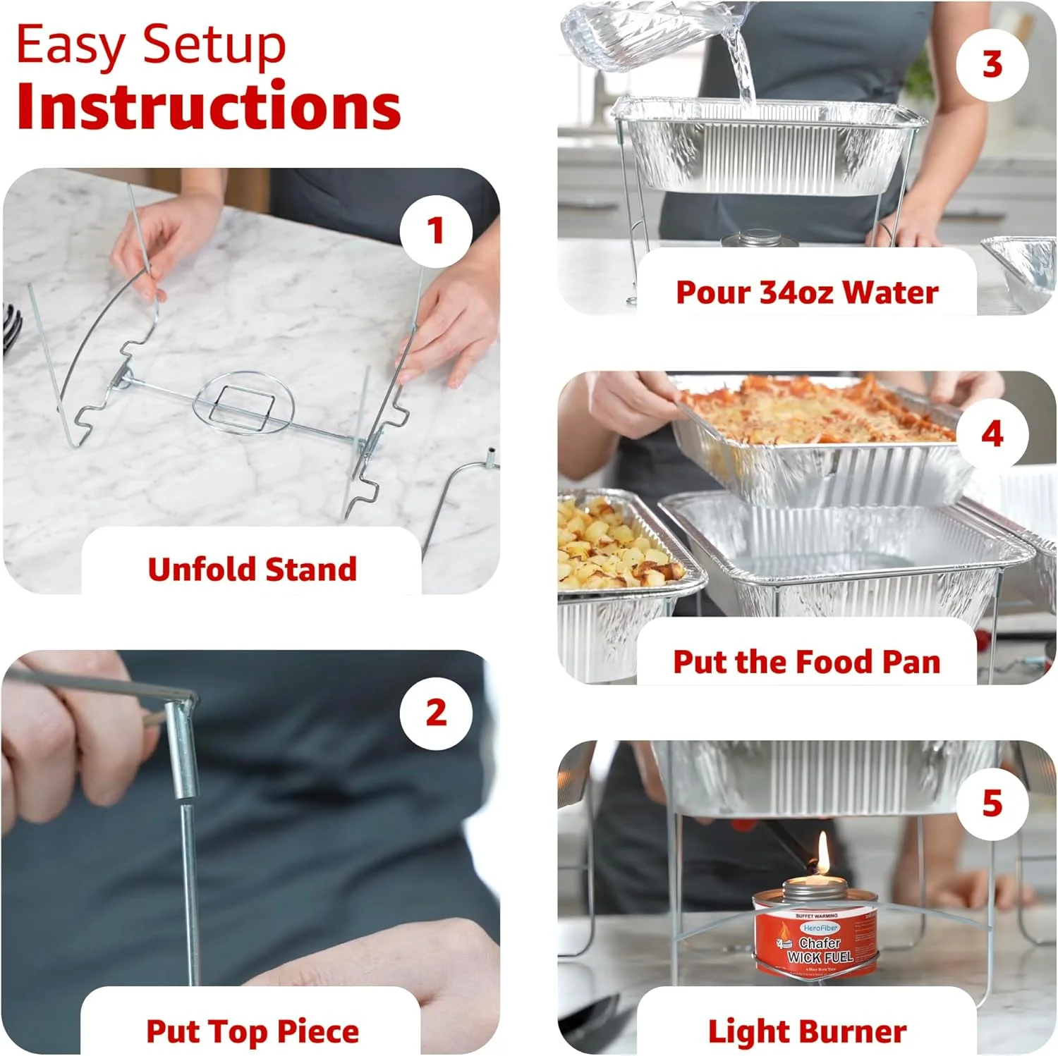 ست بوفه گرمکن غذا یکبار مصرف HeroFiber، لوازم پذیرایی، نمایش بوفه، تابه تکی نیم سایز (بسته 6 عددی)، CL6PKMINIDOMA2 ست بوفه گرمکن غذا یکبار مصرف HeroFiber، لوازم پذیرایی، نمایش بوفه، تابه تکی نیم سایز (بسته 6 عددی)، CL6PKMINIDOMA2