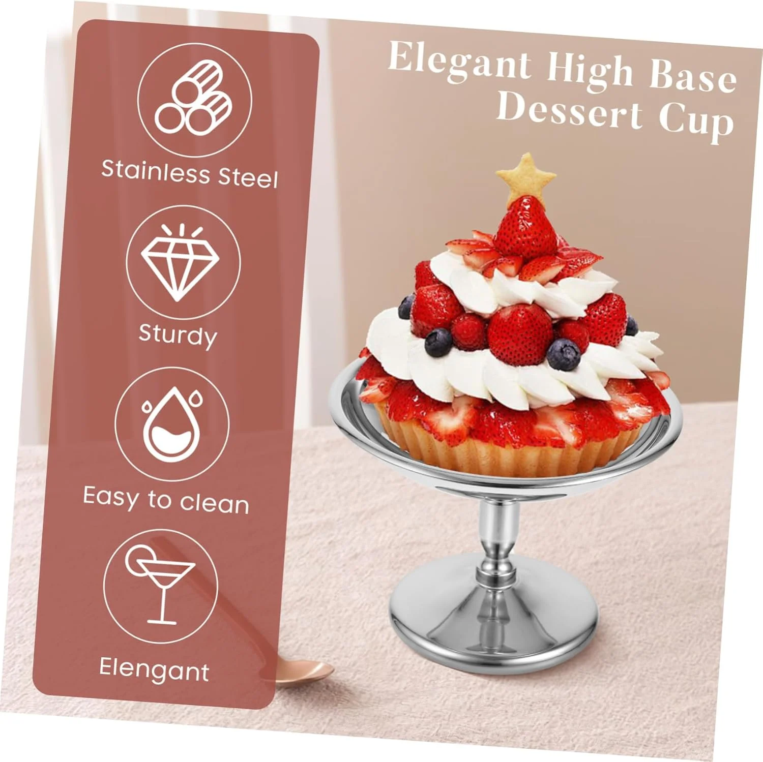 همتون کاسه دسر فلزی، جام بستنی، کاسه بستنی استیل، کاسه میوه، جام موس، کاسه دسر برای سرو بستنی، سالاد، میوه و پودینگ همتون کاسه دسر فلزی، جام بستنی، کاسه بستنی استیل، کاسه میوه، جام موس، کاسه دسر برای سرو بستنی، سالاد، میوه و پودینگ