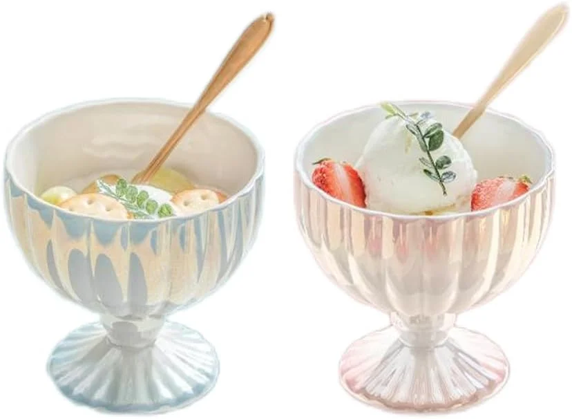 GZRLVVIN کاسه دسر بستنی، ست 2 عددی، کاسه های کوچک چینی، کاسه دسر، فنجان نوشیدنی برای بستنی، میوه، بستنی، میان وعده، چاشنی (آبی و صورتی) GZRLVVIN کاسه دسر بستنی، ست 2 عددی، کاسه های کوچک چینی، کاسه دسر، فنجان نوشیدنی برای بستنی، میوه، بستنی، میان وعده، چاشنی (آبی و صورتی)