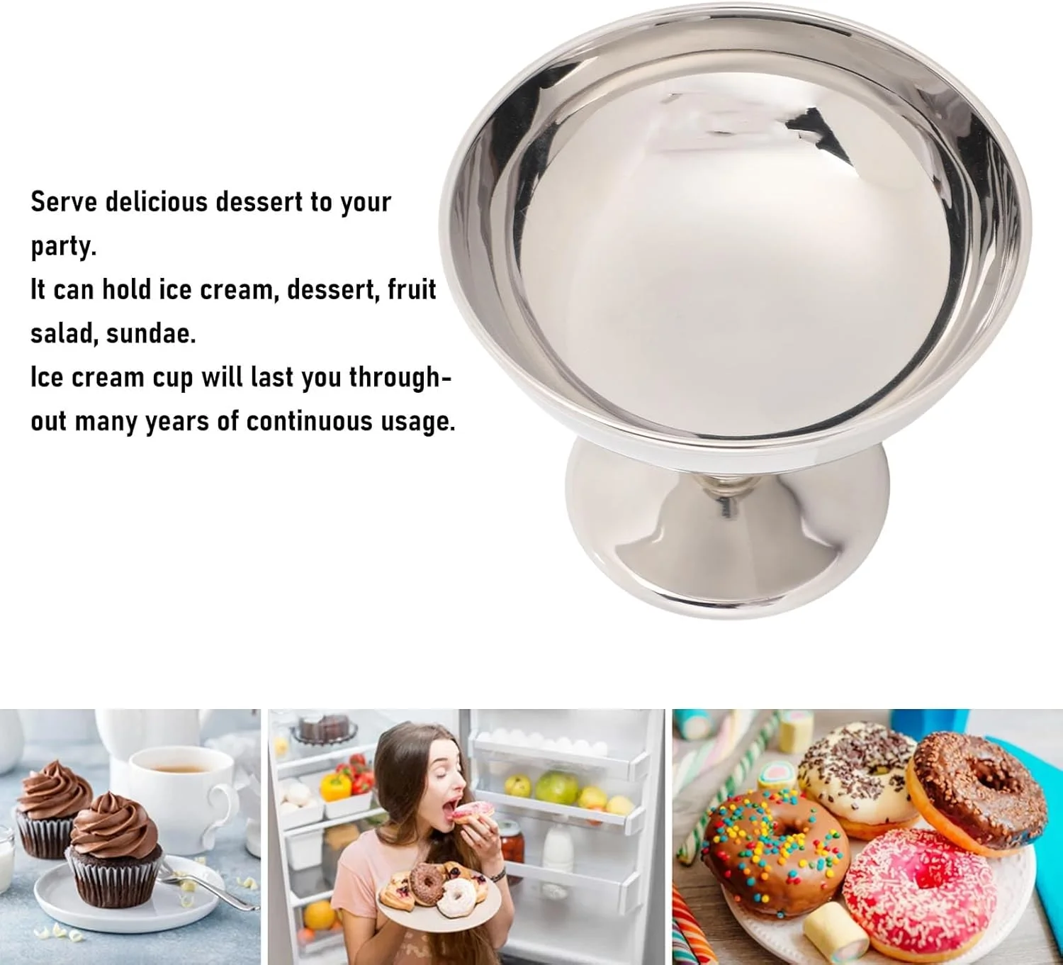 جام بستنی گوشیدا، کاسه دسر استیل ضد زنگ پایه دار، مناسب سرو ماست، تنقلات و آبنبات، برای خانواده ها، هتل ها، رستوران ها و مهمانی ها جام بستنی گوشیدا، کاسه دسر استیل ضد زنگ پایه دار، مناسب سرو ماست، تنقلات و آبنبات، برای خانواده ها، هتل ها، رستوران ها و مهمانی ها