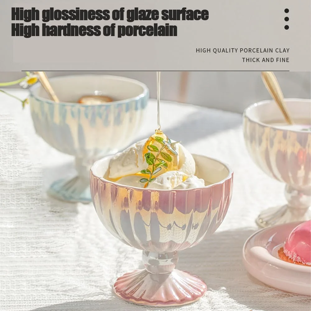 GZRLVVIN کاسه دسر بستنی، ست 2 عددی، کاسه های کوچک چینی، کاسه دسر، فنجان نوشیدنی برای بستنی، میوه، بستنی، میان وعده، چاشنی (آبی و صورتی) GZRLVVIN کاسه دسر بستنی، ست 2 عددی، کاسه های کوچک چینی، کاسه دسر، فنجان نوشیدنی برای بستنی، میوه، بستنی، میان وعده، چاشنی (آبی و صورتی)