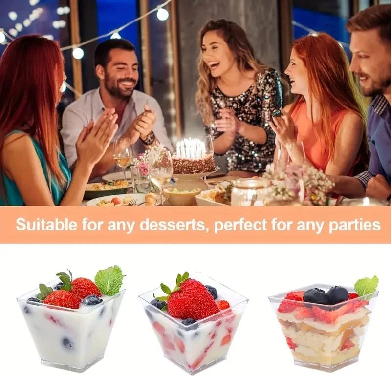 ظروف دسری گلدایج 24 عددی 150 میلی لیتری یکبار مصرف، مناسب برای میوه، موس، بستنی، پودینگ و موارد دیگر - کاسه مربعی - پلاستیک شفاف - ایده آل برای مهمانی ها و بوفه ها ظروف دسری گلدایج 24 عددی 150 میلی لیتری یکبار مصرف، مناسب برای میوه، موس، بستنی، پودینگ و موارد دیگر - کاسه مربعی - پلاستیک شفاف - ایده آل برای مهمانی ها و بوفه ها