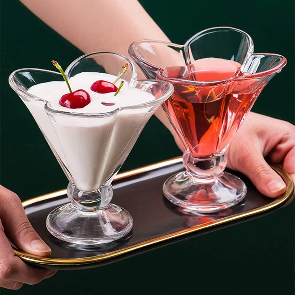 هاکاروآ، بسته 6 عددی جام بستنی شیشه ای، کاسه های دسر پایه دار 192 میلی لیتری، جام های کوچک بستنی خوری، کاسه های شیشه ای زیبا برای پودینگ، میوه، سالاد، شربت، تنقلات، طرح شبدر هاکاروآ، بسته 6 عددی جام بستنی شیشه ای، کاسه های دسر پایه دار 192 میلی لیتری، جام های کوچک بستنی خوری، کاسه های شیشه ای زیبا برای پودینگ، میوه، سالاد، شربت، تنقلات، طرح شبدر