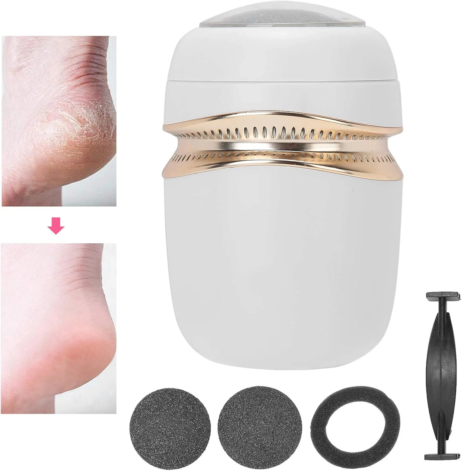 سوهان برقی پا Brrnoo، ابزار پدیکور قابل حمل و شارژی، دارای 3 سری سمباده، سوهان پا با قابلیت مکش برای از بین بردن پوست های مرده، سخت و خشک سوهان برقی پا Brrnoo، ابزار پدیکور قابل حمل و شارژی، دارای 3 سری سمباده، سوهان پا با قابلیت مکش برای از بین بردن پوست های مرده، سخت و خشک