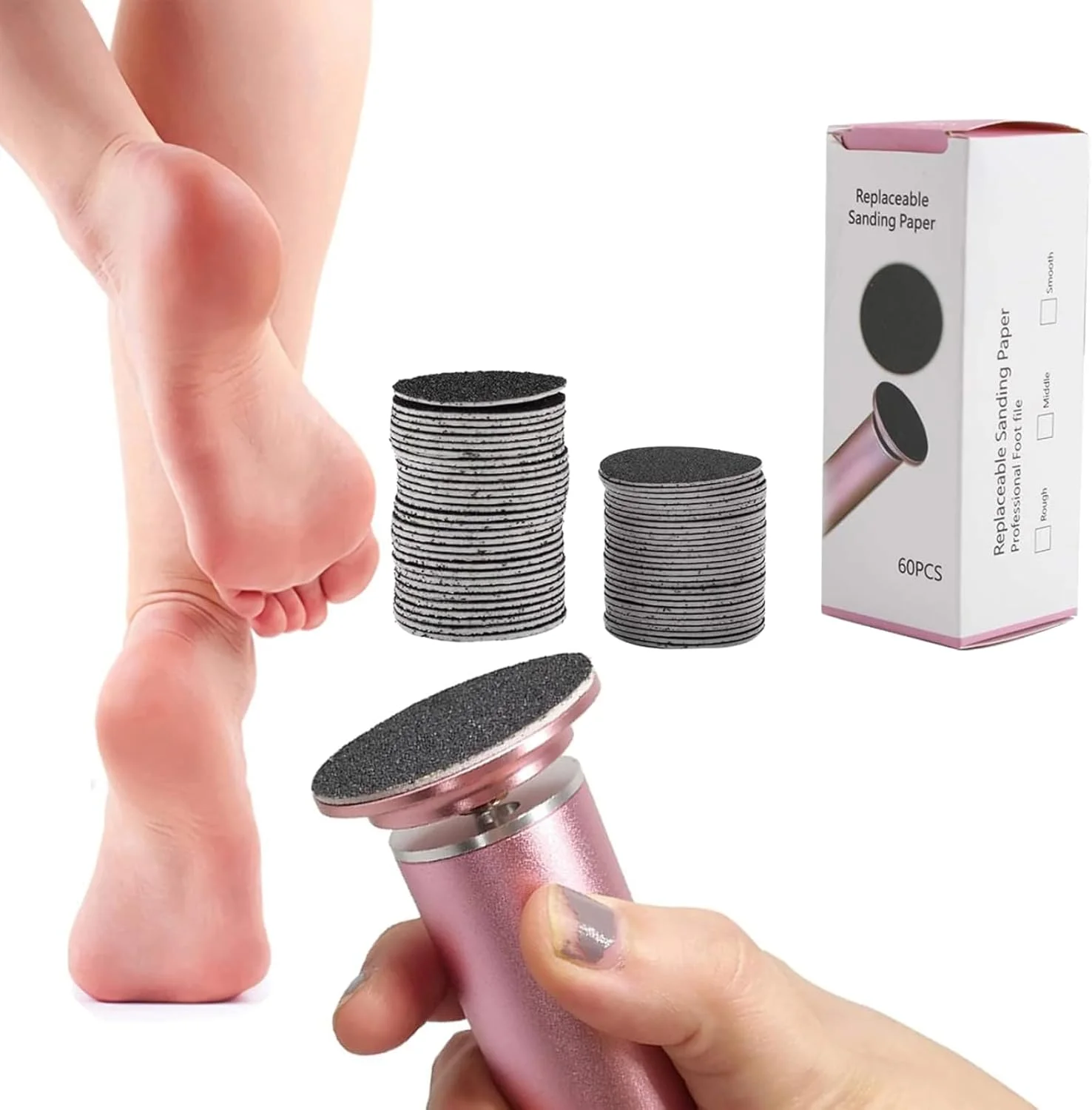 برنو 60 عدد دیسک سمباده تعویضی سوهان پا برای ابزار برقی از بین برنده پینه برنو 60 عدد دیسک سمباده تعویضی سوهان پا برای ابزار برقی از بین برنده پینه