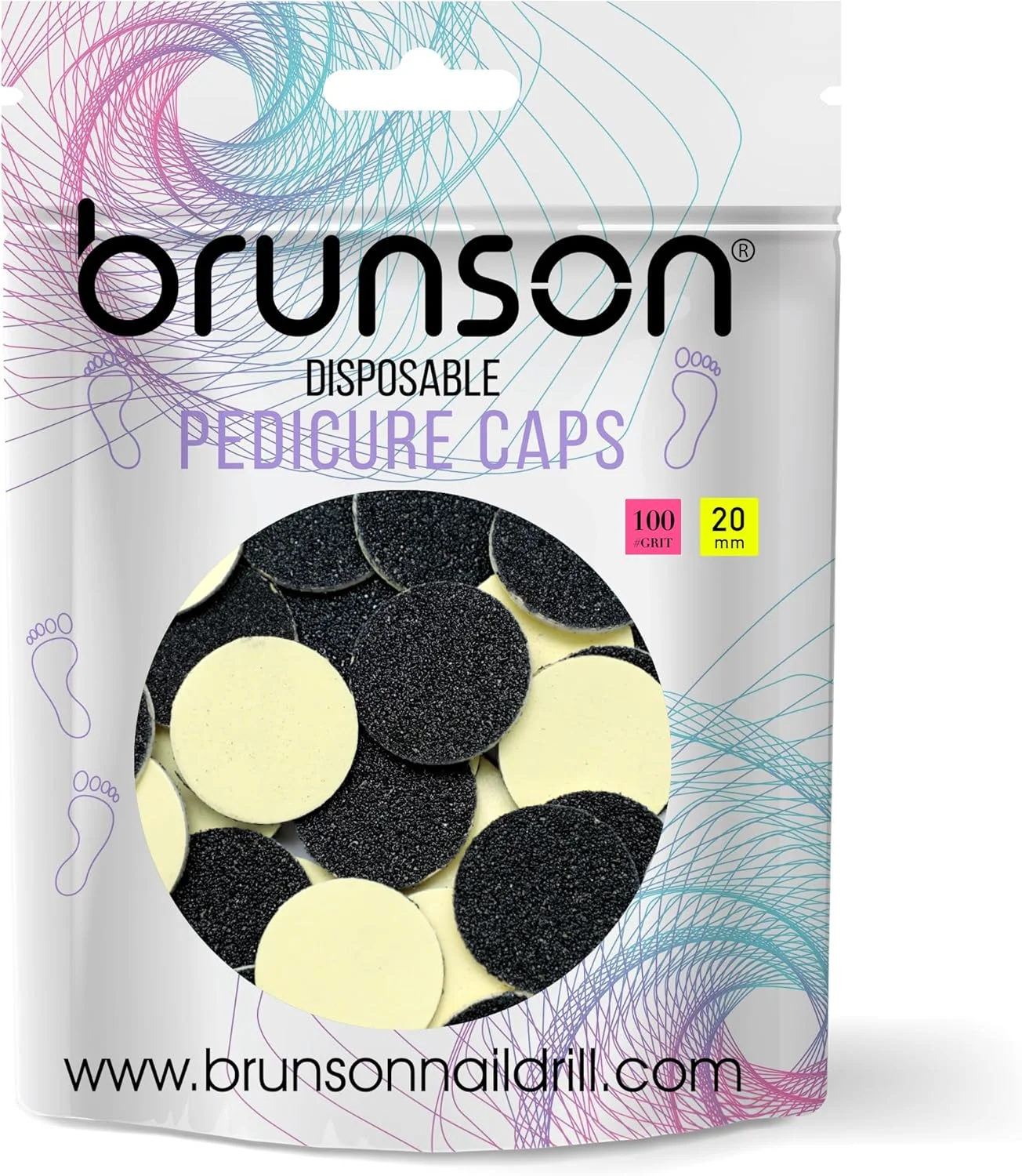 برچسب سمباده برانسون 50 عددی جایگزین برای دستگاه الکتریکی از بین برنده پینه پا، سوهان پدیکور 20 میلی متر، زبری 100 برچسب سمباده برانسون 50 عددی جایگزین برای دستگاه الکتریکی از بین برنده پینه پا، سوهان پدیکور 20 میلی متر، زبری 100