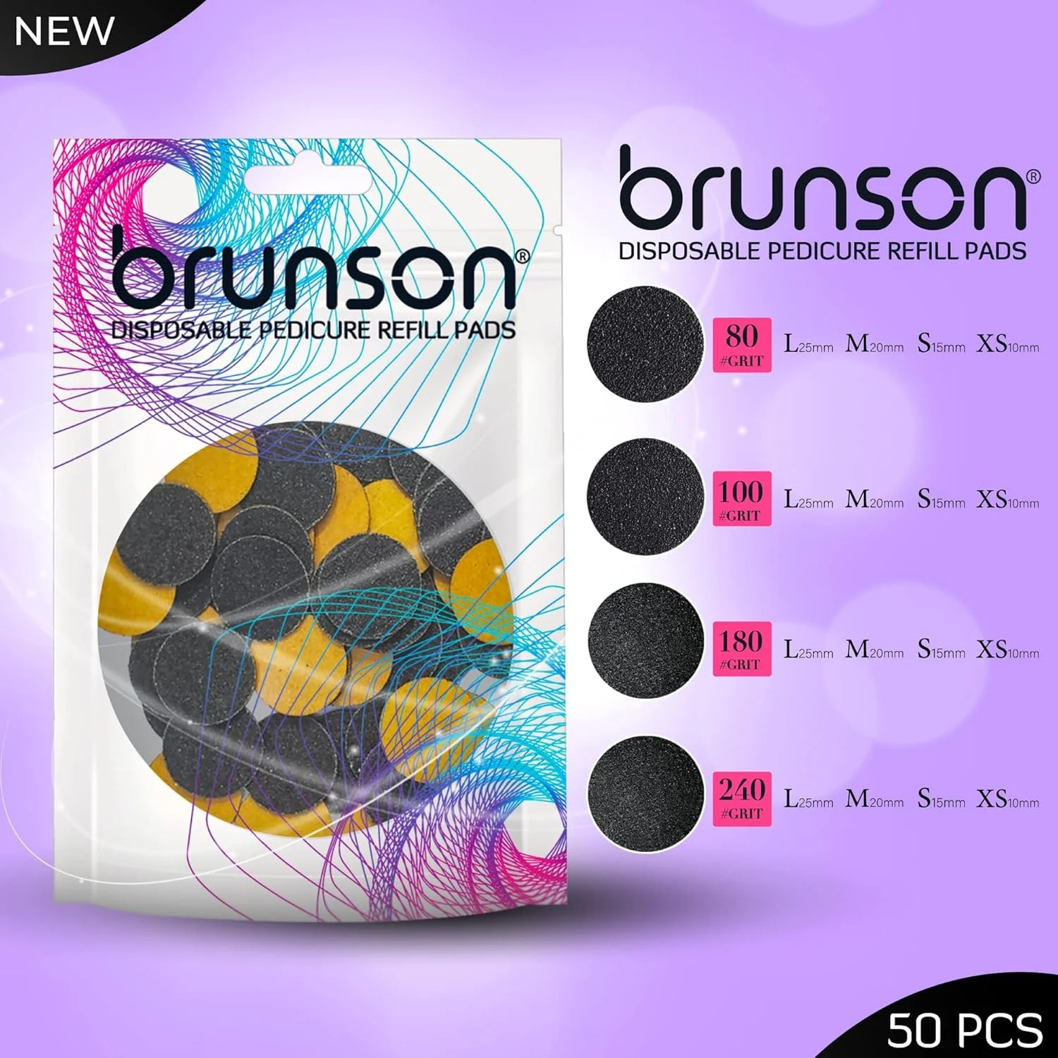 برونسون سوهان برقی پا برای از بین بردن پینه با 50 عدد دیسک سمباده ای جایگزین، سوهان الکترونیکی پدیکور پا برای از بین بردن پوست های مرده، خشک و سخت، سایز XS 10mm، درجه زبری 80 برونسون سوهان برقی پا برای از بین بردن پینه با 50 عدد دیسک سمباده ای جایگزین، سوهان الکترونیکی پدیکور پا برای از بین بردن پوست های مرده، خشک و سخت، سایز XS 10mm، درجه زبری 80