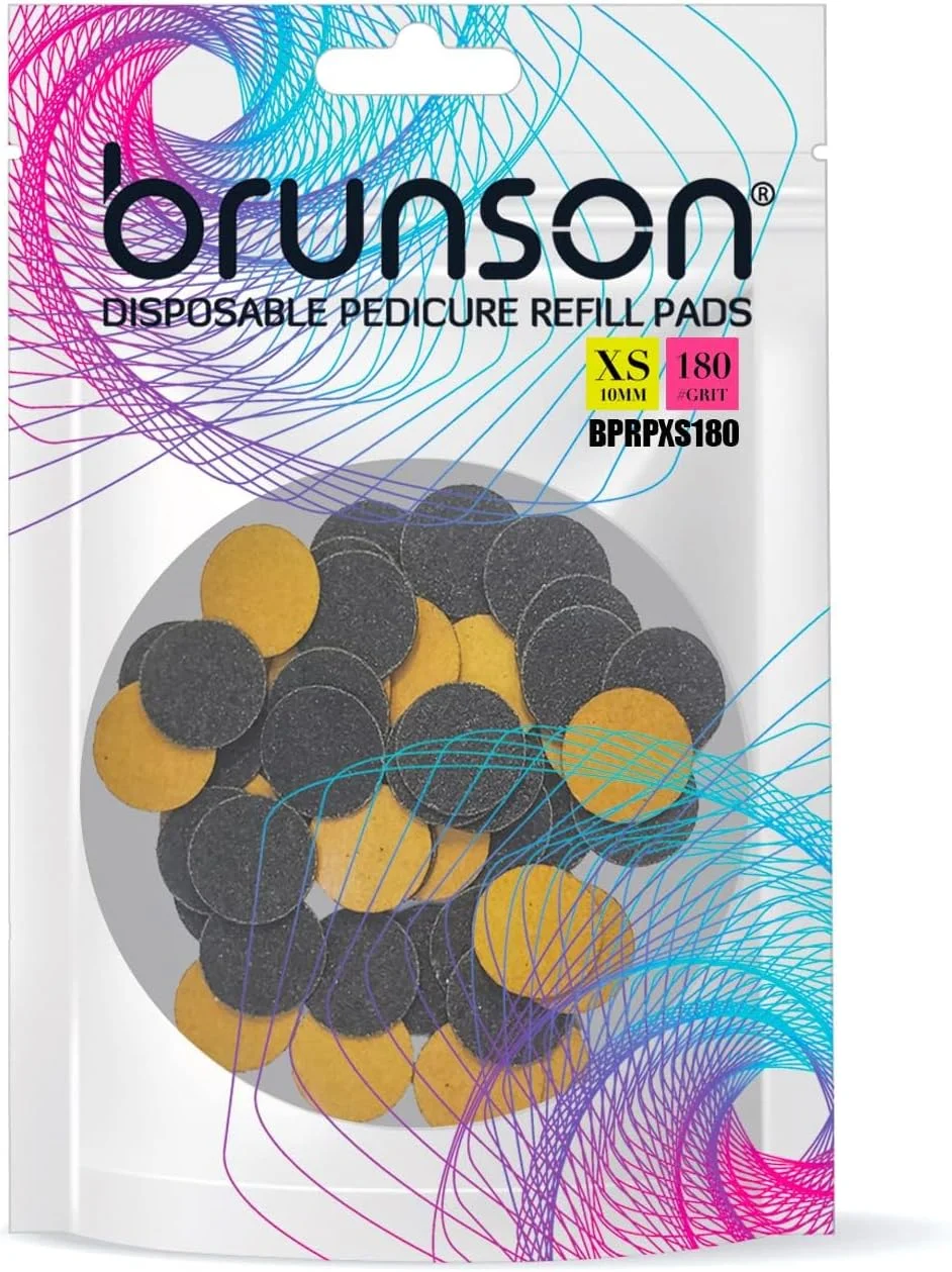 سوهان برقی پدیکور پا برانسون به همراه 50 عدد دیسک سمباده تعویضی برای از بین بردن پینه، پوست خشک و سخت، سایز XS 10mm، درجه زبری 180 سوهان برقی پدیکور پا برانسون به همراه 50 عدد دیسک سمباده تعویضی برای از بین بردن پینه، پوست خشک و سخت، سایز XS 10mm، درجه زبری 180