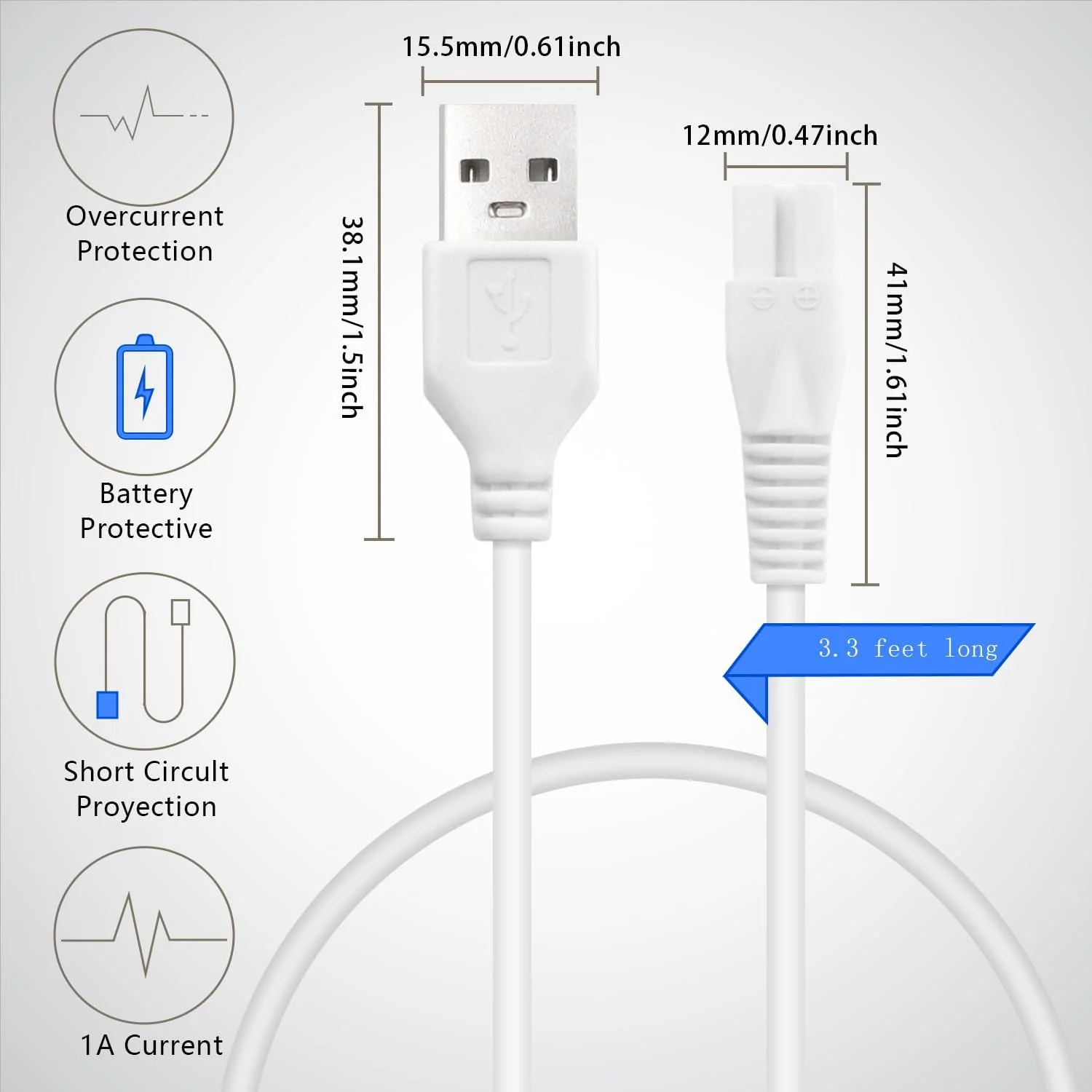 کابل شارژ BOEEA برای دستگاه الکتریکی از بین برنده پینه پا Pritech، مراقبت از پا، از بین بردن پینه، کابل منبع تغذیه USB سازگار با سوهان برقی پا Pritech، ابزار پدیکور کابل شارژ BOEEA برای دستگاه الکتریکی از بین برنده پینه پا Pritech، مراقبت از پا، از بین بردن پینه، کابل منبع تغذیه USB سازگار با سوهان برقی پا Pritech، ابزار پدیکور