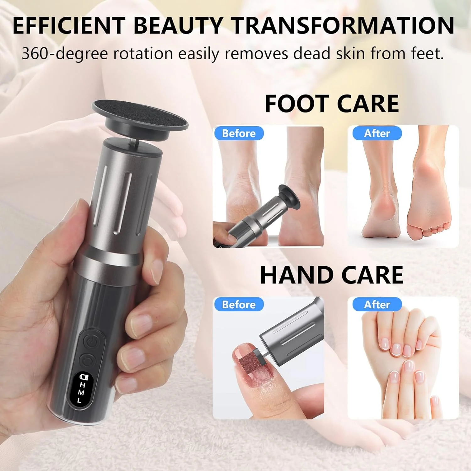 سوهان برقی پینه پا Bindokun، سوهان برقی 2 در 1 با سرعت قابل تنظیم برای پا، قابل شارژ، 6 سرعت برای پاشنه های ترک خورده، پینه و پوست مرده سوهان برقی پینه پا Bindokun، سوهان برقی 2 در 1 با سرعت قابل تنظیم برای پا، قابل شارژ، 6 سرعت برای پاشنه های ترک خورده، پینه و پوست مرده