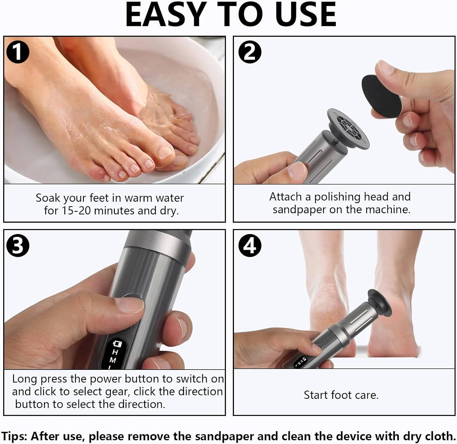 سوهان برقی پینه پا Bindokun، سوهان برقی 2 در 1 با سرعت قابل تنظیم برای پا، قابل شارژ، 6 سرعت برای پاشنه های ترک خورده، پینه و پوست مرده سوهان برقی پینه پا Bindokun، سوهان برقی 2 در 1 با سرعت قابل تنظیم برای پا، قابل شارژ، 6 سرعت برای پاشنه های ترک خورده، پینه و پوست مرده