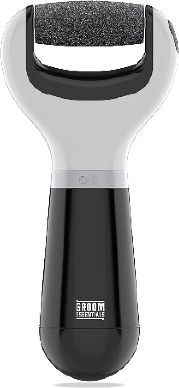 سوهان پدیکور برقی شارژی ChargeWorx Groom Essentials برای پا، ابزار پدیکور برقی با سر سنگ پا چرخشی، اسکرابر قابل حمل پا و خراشنده پاشنه پا، شامل 2 سر سنگ پا یدکی