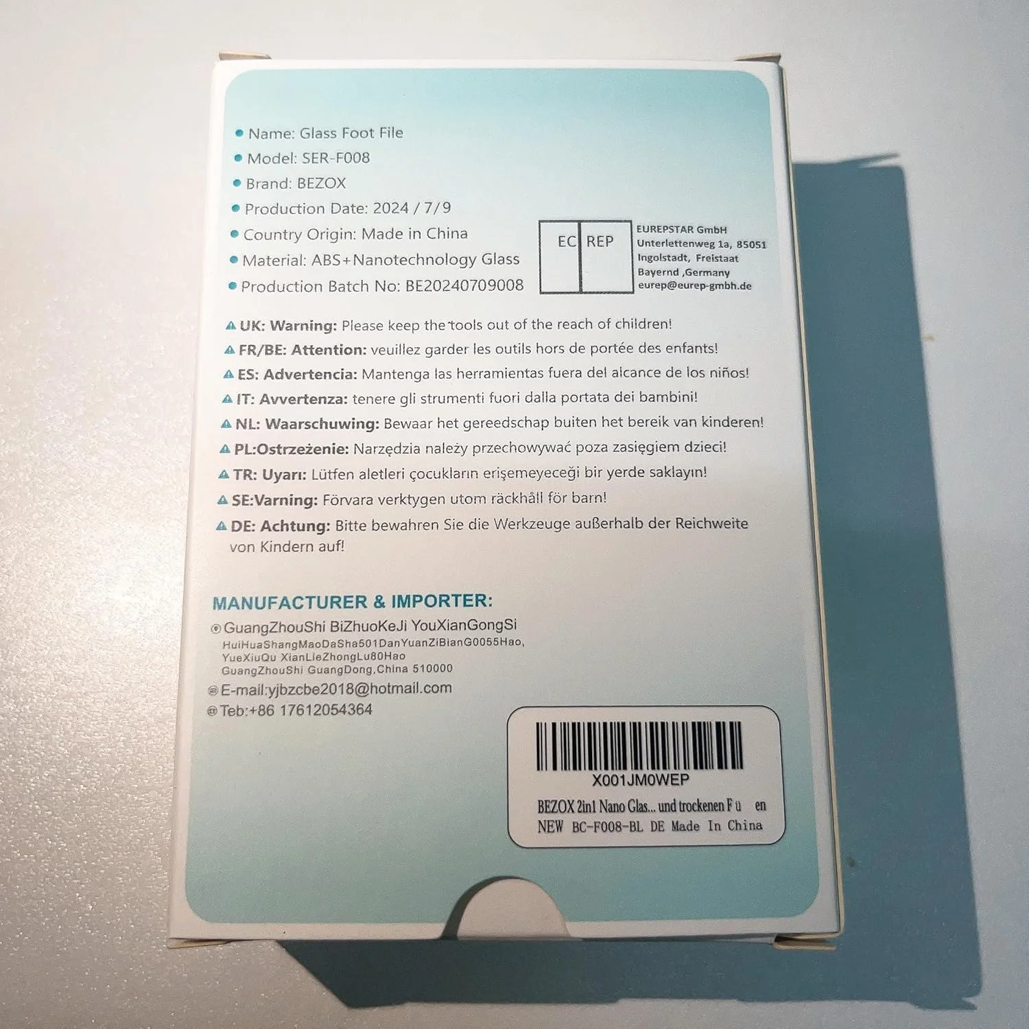 سوهان پای شیشه ای نانو 2 در 1 BEZOX برای اسپا پا، سالن خانگی - از بین برنده موثر پینه، بیدار کننده پاهای مخملی - Hig سوهان پای شیشه ای نانو 2 در 1 BEZOX برای اسپا پا، سالن خانگی - از بین برنده موثر پینه، بیدار کننده پاهای مخملی - Hig