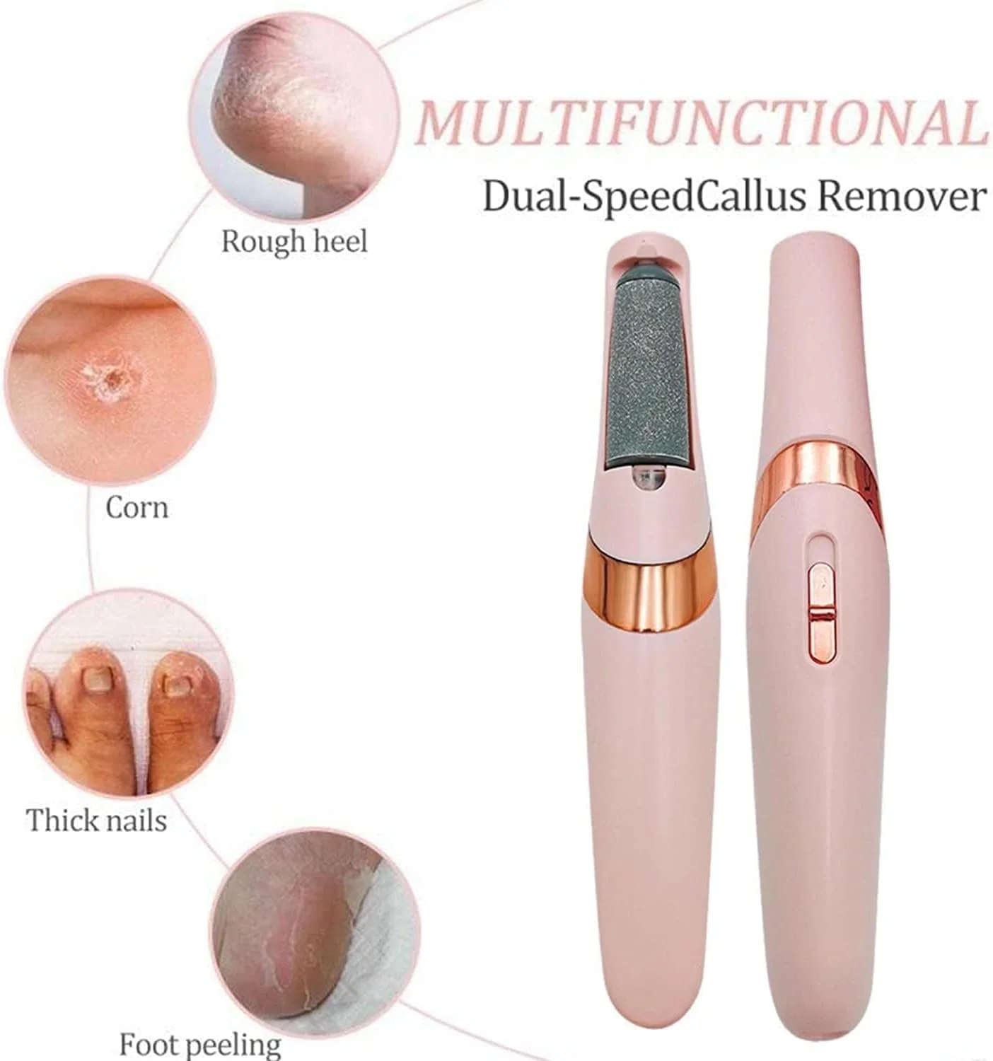 سوهان برقی کوچک از بین برنده پینه پا Derovan - کیت پدیکور فایل پا شارژی با 2 سری غلتکی، شارژ USB، ابزار حرفه ای مراقبت از پا سوهان برقی کوچک از بین برنده پینه پا Derovan - کیت پدیکور فایل پا شارژی با 2 سری غلتکی، شارژ USB، ابزار حرفه ای مراقبت از پا