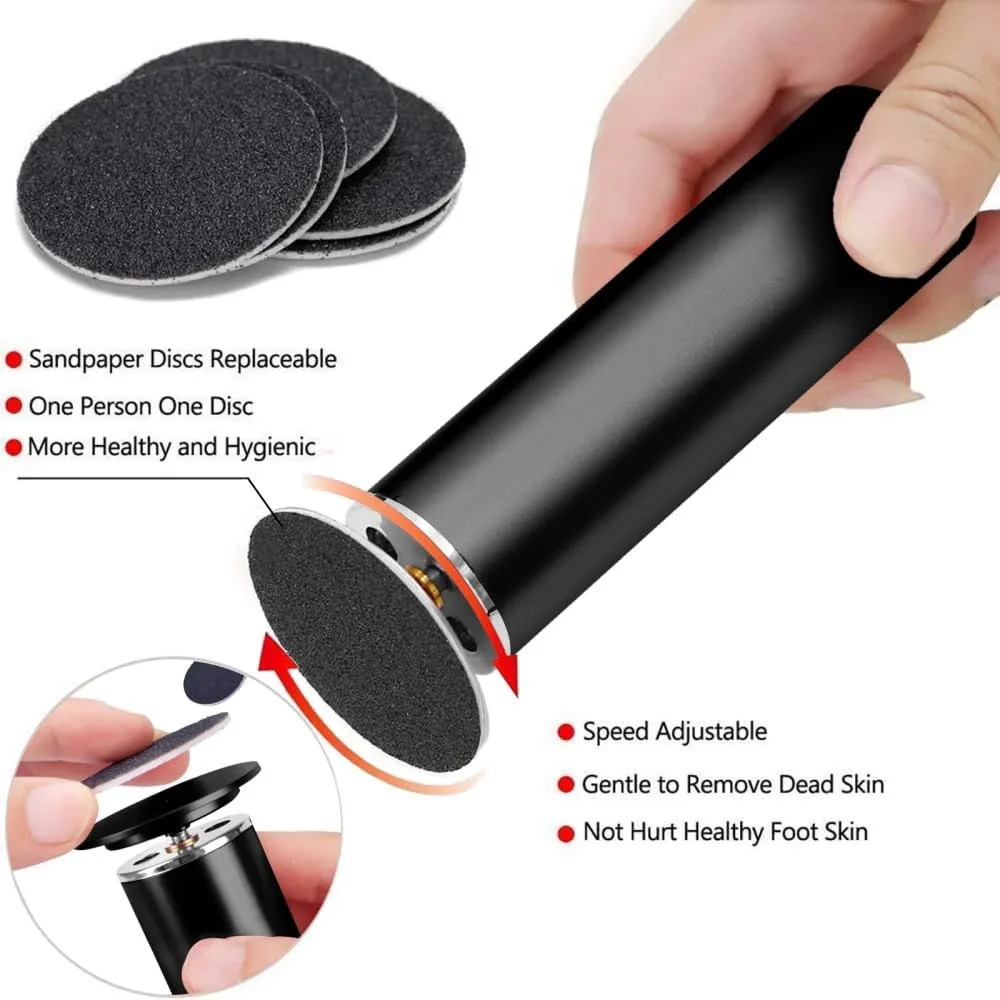 دستگاه سوهان برقی پدیکور Dermave، از بین برنده پینه پا بدون درد به همراه 60 عدد دیسک سمباده، دارای سرعت قابل تنظیم مناسب برای از بین بردن پوست مرده و ترک خورده آقایان و بانوان (خاکستری، نسخه آمریکا) دستگاه سوهان برقی پدیکور Dermave، از بین برنده پینه پا بدون درد به همراه 60 عدد دیسک سمباده، دارای سرعت قابل تنظیم مناسب برای از بین بردن پوست مرده و ترک خورده آقایان و بانوان (خاکستری، نسخه آمریکا)