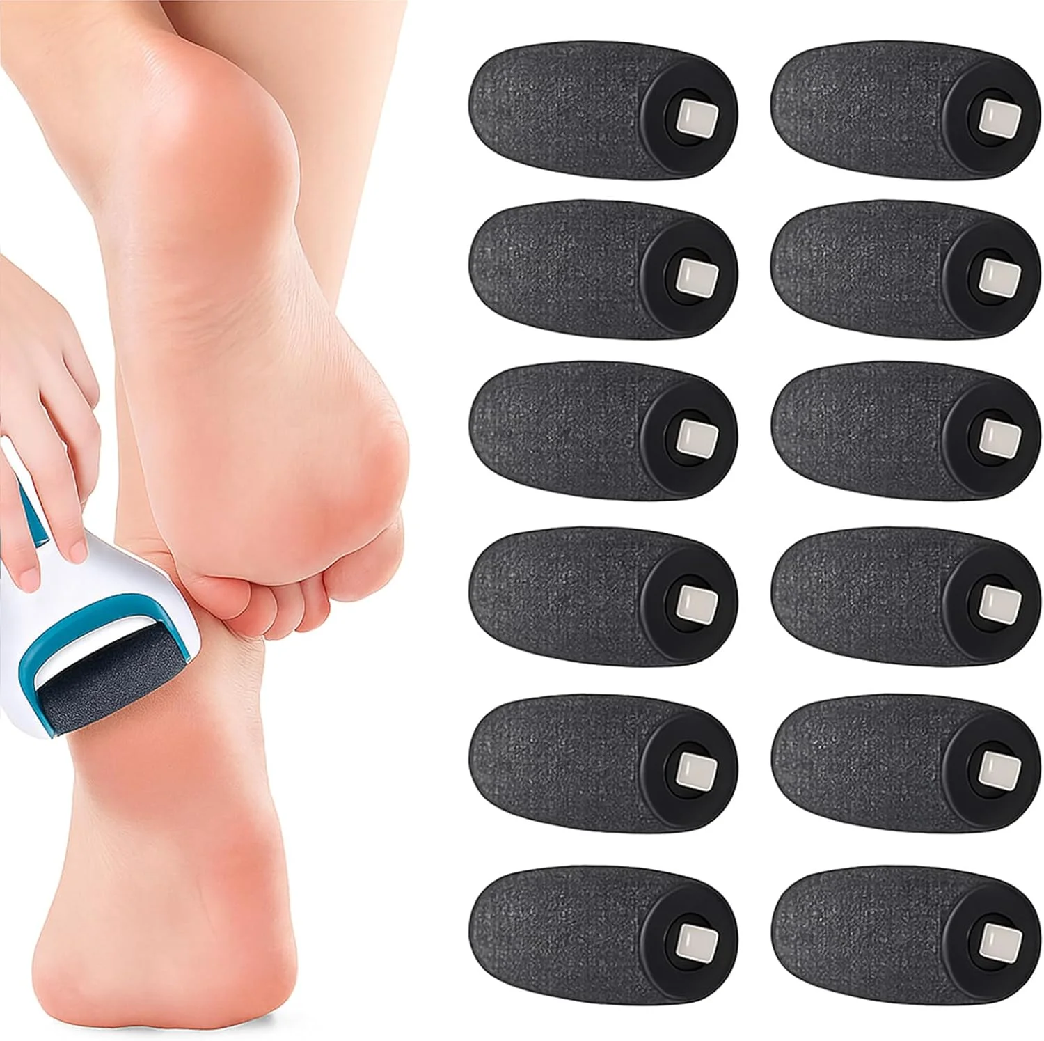 بسته 12 عددی غلتک های جایگزین KIRZAX برای از بین برنده پینه پا Scholl، سری های یدکی برای سوهان برقی پا، از بین برنده پینه، سازگار با Scholl Velvet Smooth، غلتک برای پدیکور بسته 12 عددی غلتک های جایگزین KIRZAX برای از بین برنده پینه پا Scholl، سری های یدکی برای سوهان برقی پا، از بین برنده پینه، سازگار با Scholl Velvet Smooth، غلتک برای پدیکور