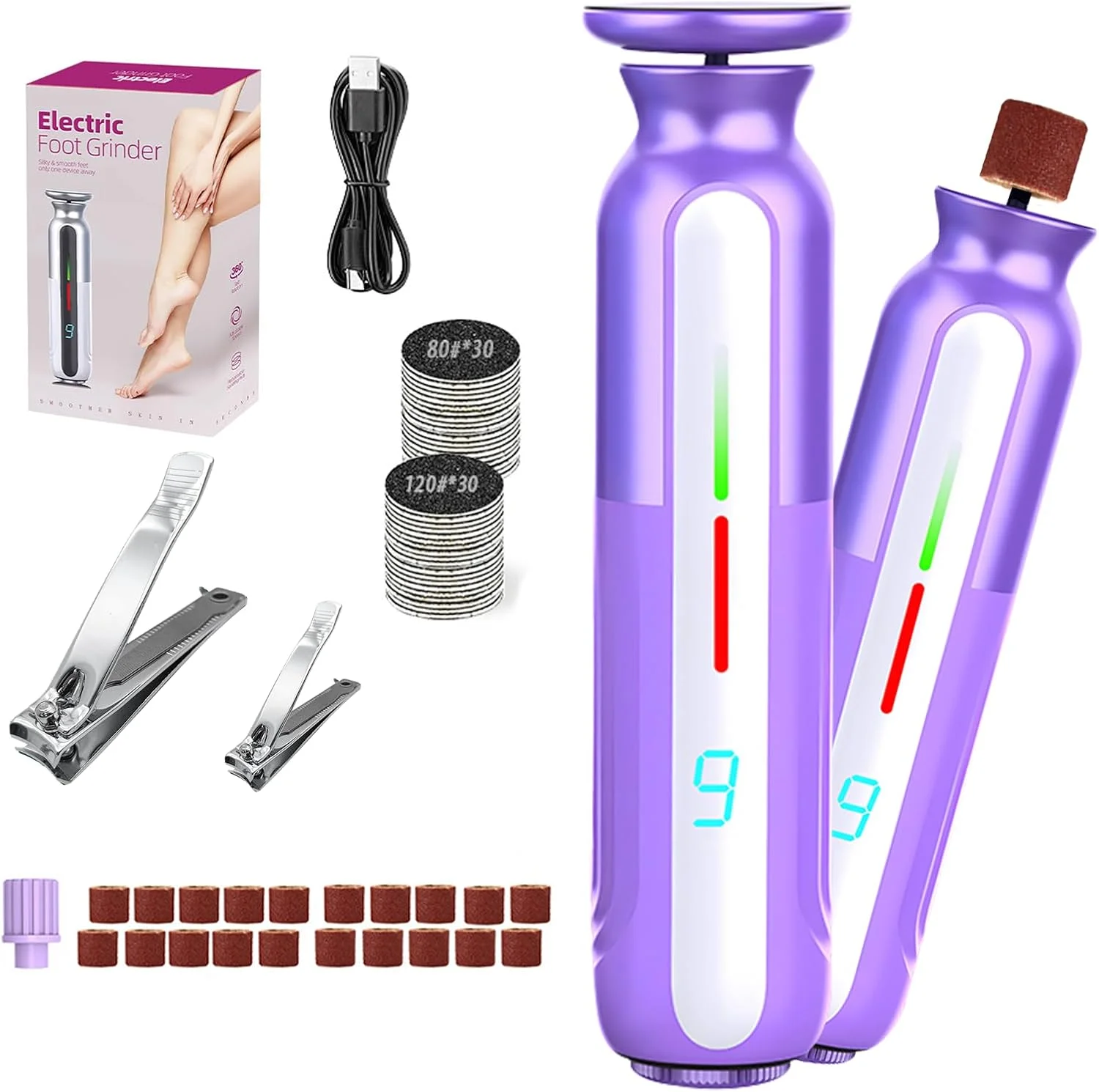 سوهان برقی پا، سوهان برقی قابل حمل 2 در 1، ابزار پدیکور پا مناسب برای پوست های مرده، ترک خورده و خشک، هدیه ای ایده آل (شامل 2 عدد ناخن گیر) سوهان برقی پا، سوهان برقی قابل حمل 2 در 1، ابزار پدیکور پا مناسب برای پوست های مرده، ترک خورده و خشک، هدیه ای ایده آل (شامل 2 عدد ناخن گیر)