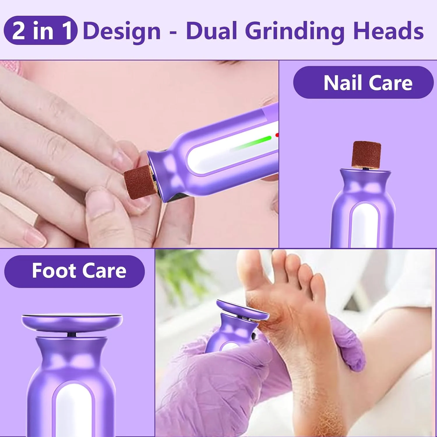 سوهان برقی پا، سوهان برقی قابل حمل 2 در 1، ابزار پدیکور پا مناسب برای پوست های مرده، ترک خورده و خشک، هدیه ای ایده آل (شامل 2 عدد ناخن گیر) سوهان برقی پا، سوهان برقی قابل حمل 2 در 1، ابزار پدیکور پا مناسب برای پوست های مرده، ترک خورده و خشک، هدیه ای ایده آل (شامل 2 عدد ناخن گیر)