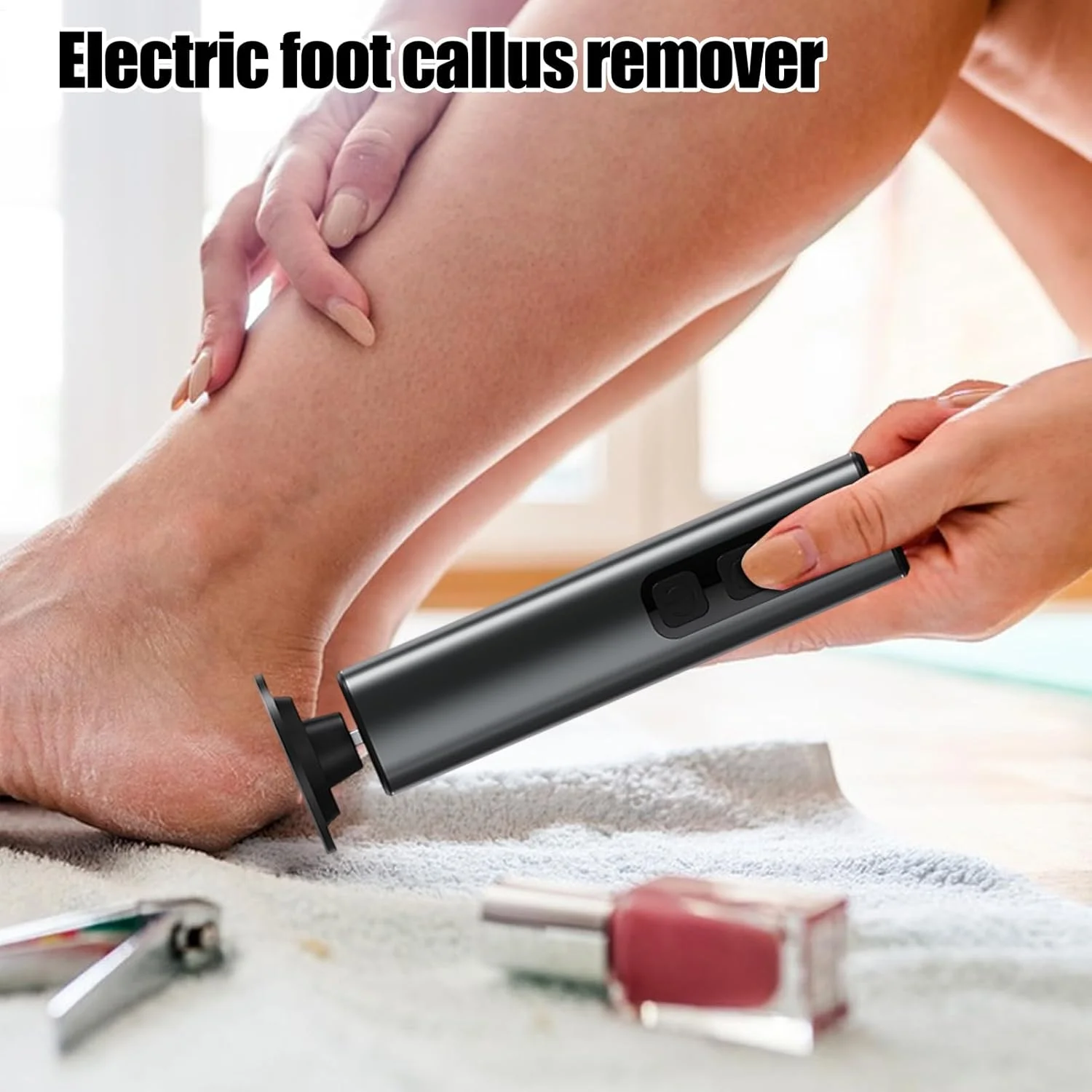 سوهان برقی پدیکور پا - سوهان برقی 2 در 1 - ابزار پدیکور پا، دیسک های سمباده و سرهای سنگ زنی، 9 سرعت برای پوست های مرده، ترک خورده و سفت