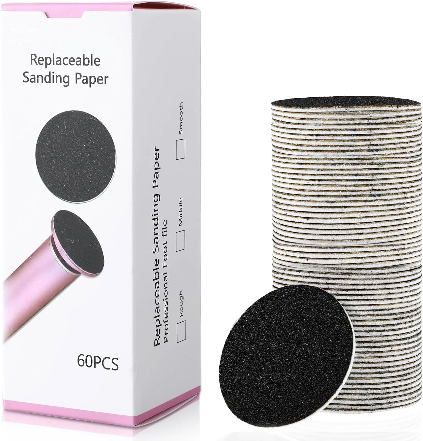 دایمهو دیسکهای سمبادهای قابل تعویض برای سوهان برقی پا، مجموعه 60 عددی سمباده برای پدیکور مردان و زنان، دیسکهای سمبادهای جایگزین ابزار حذف پوست مرده و ترک خورده، درجه زبری 60 دایمهو دیسکهای سمبادهای قابل تعویض برای سوهان برقی پا، مجموعه 60 عددی سمباده برای پدیکور مردان و زنان، دیسکهای سمبادهای جایگزین ابزار حذف پوست مرده و ترک خورده، درجه زبری 60