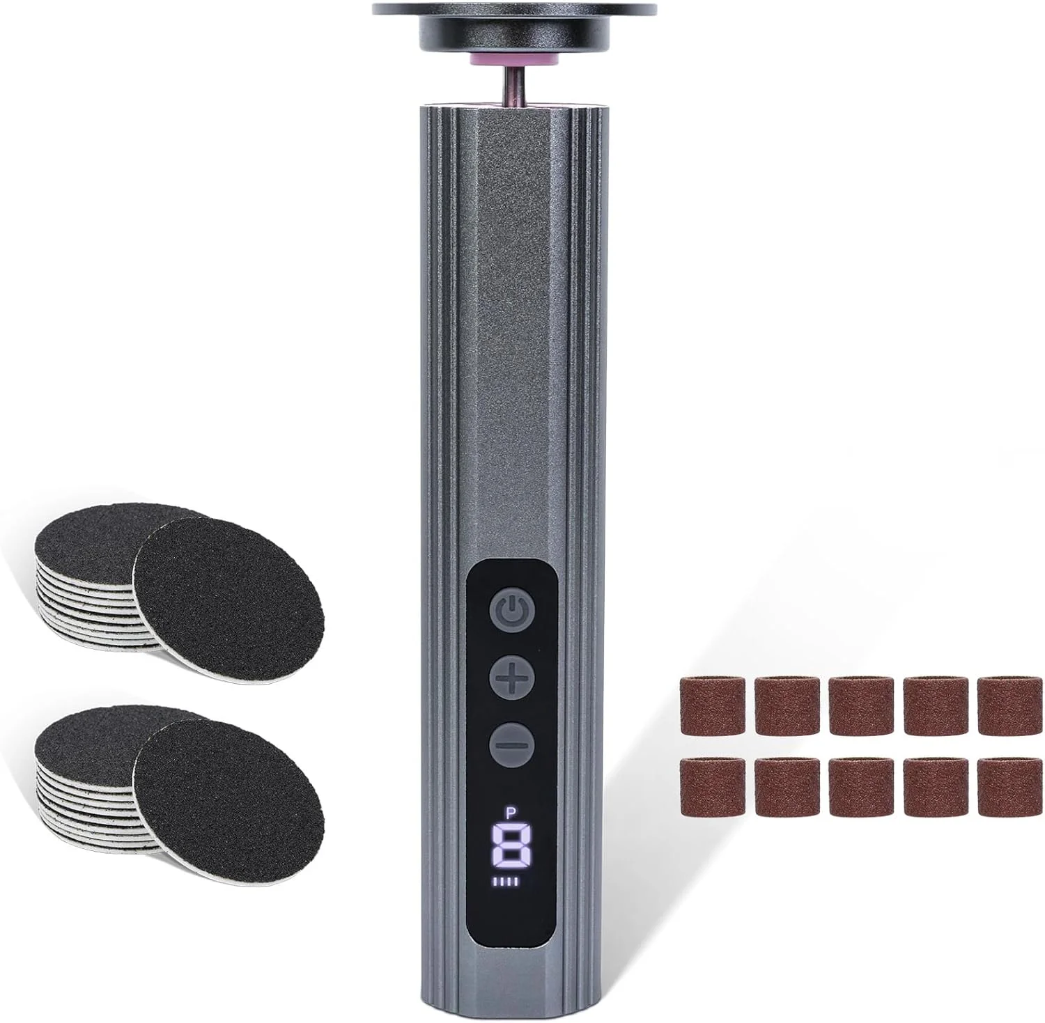 سوهان برقی پینه پا 2 در 1 AiQInu، مجموعه سوهان برقی شارژی پا، 9 سرعت قابل تنظیم، با نمایشگر LED، برای پاشنه ترک خورده، پینه (خاکستری) سوهان برقی پینه پا 2 در 1 AiQInu، مجموعه سوهان برقی شارژی پا، 9 سرعت قابل تنظیم، با نمایشگر LED، برای پاشنه ترک خورده، پینه (خاکستری)