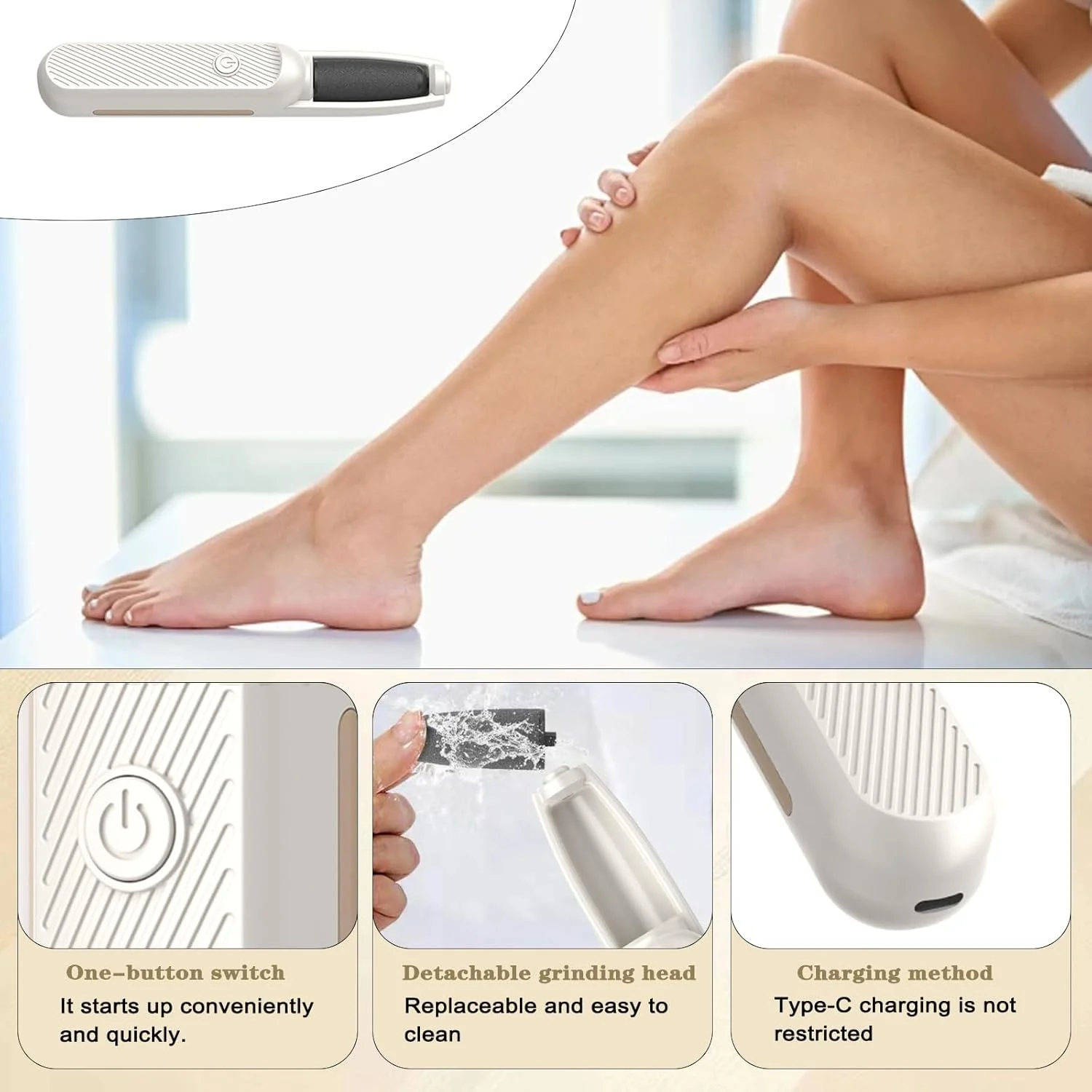 سوهان برقی پا، از بین برنده پوست سخت | دستگاه رفع پینه قابل شارژ با 30 دیسک سمباده، ابزار پدیکور 3 سرعته برای پوست مرده پا، پاشنه های ترک خورده، مراقبت صاف سوهان برقی پا، از بین برنده پوست سخت | دستگاه رفع پینه قابل شارژ با 30 دیسک سمباده، ابزار پدیکور 3 سرعته برای پوست مرده پا، پاشنه های ترک خورده، مراقبت صاف