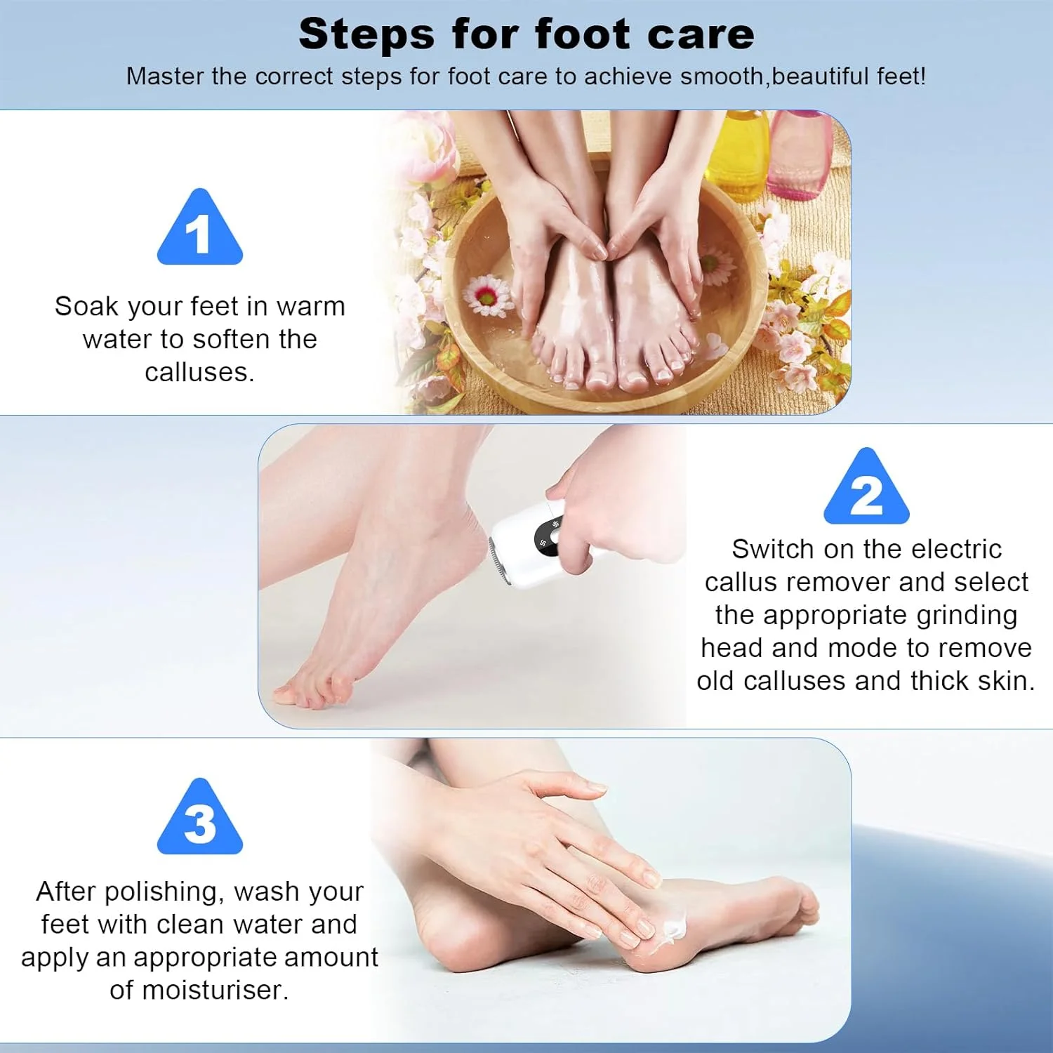 سوهان برقی پینه پا، دستگاه برقی از بین بردن پینه پا با 2 سری سنگ زنی استیل ضد زنگ، 3 سطح قابل تنظیم، سوهان برقی پینه پا قابل شارژ برای پاشنه های ترک خورده، شاخی سوهان برقی پینه پا، دستگاه برقی از بین بردن پینه پا با 2 سری سنگ زنی استیل ضد زنگ، 3 سطح قابل تنظیم، سوهان برقی پینه پا قابل شارژ برای پاشنه های ترک خورده، شاخی