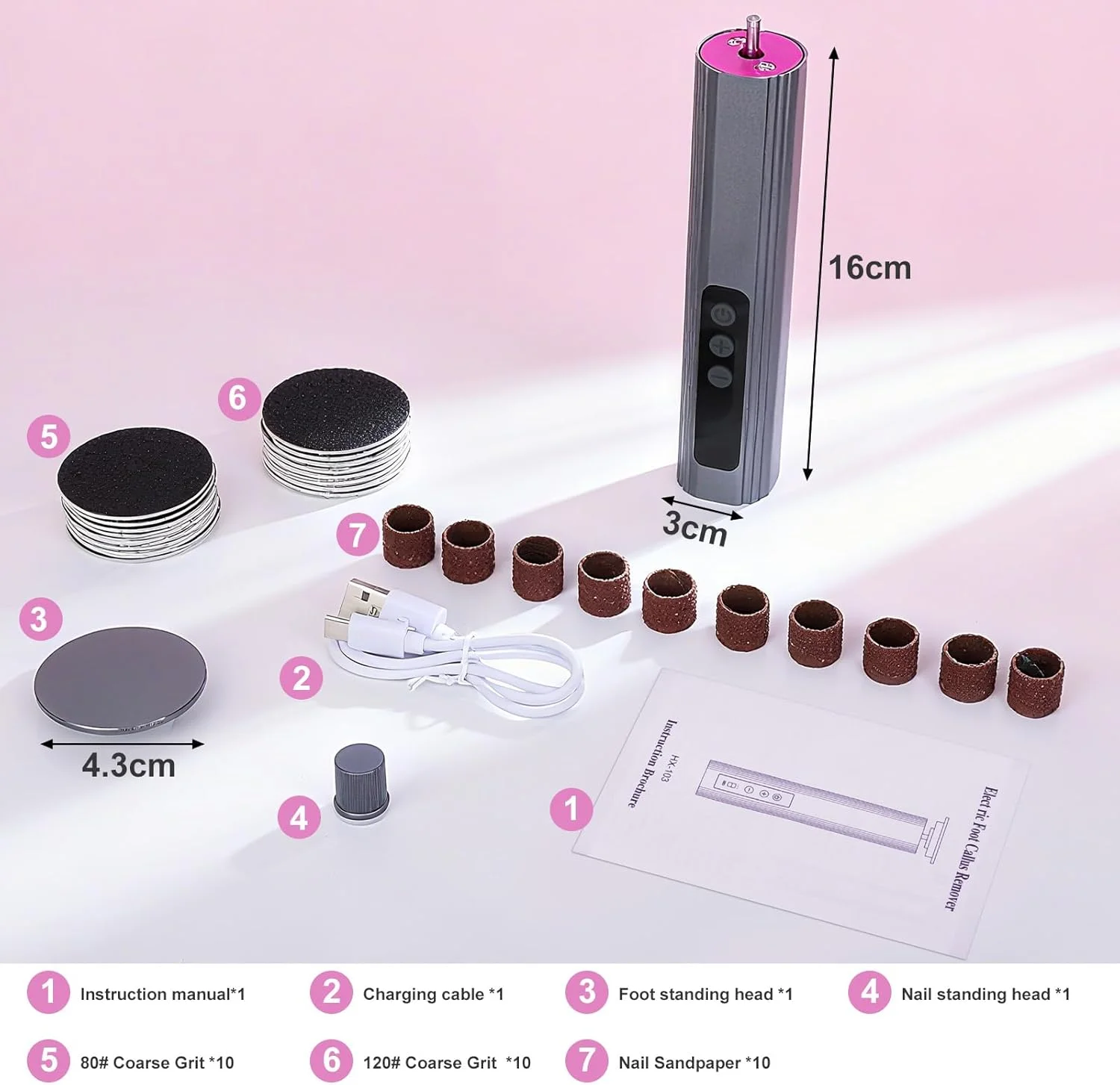 سوهان برقی پینه پا 2 در 1 AiQInu، مجموعه سوهان برقی شارژی پا، 9 سرعت قابل تنظیم، با نمایشگر LED، برای پاشنه ترک خورده، پینه (خاکستری) سوهان برقی پینه پا 2 در 1 AiQInu، مجموعه سوهان برقی شارژی پا، 9 سرعت قابل تنظیم، با نمایشگر LED، برای پاشنه ترک خورده، پینه (خاکستری)