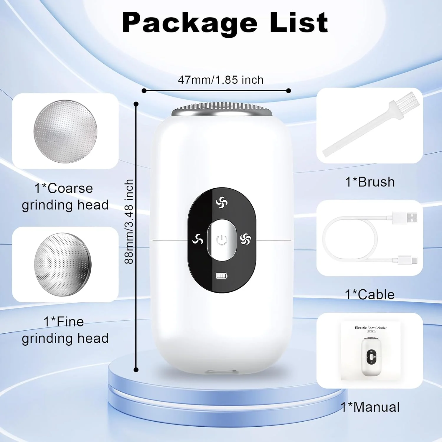 سوهان برقی پینه پا، دستگاه برقی از بین بردن پینه پا با 2 سری سنگ زنی استیل ضد زنگ، 3 سطح قابل تنظیم، سوهان برقی پینه پا قابل شارژ برای پاشنه های ترک خورده، شاخی سوهان برقی پینه پا، دستگاه برقی از بین بردن پینه پا با 2 سری سنگ زنی استیل ضد زنگ، 3 سطح قابل تنظیم، سوهان برقی پینه پا قابل شارژ برای پاشنه های ترک خورده، شاخی