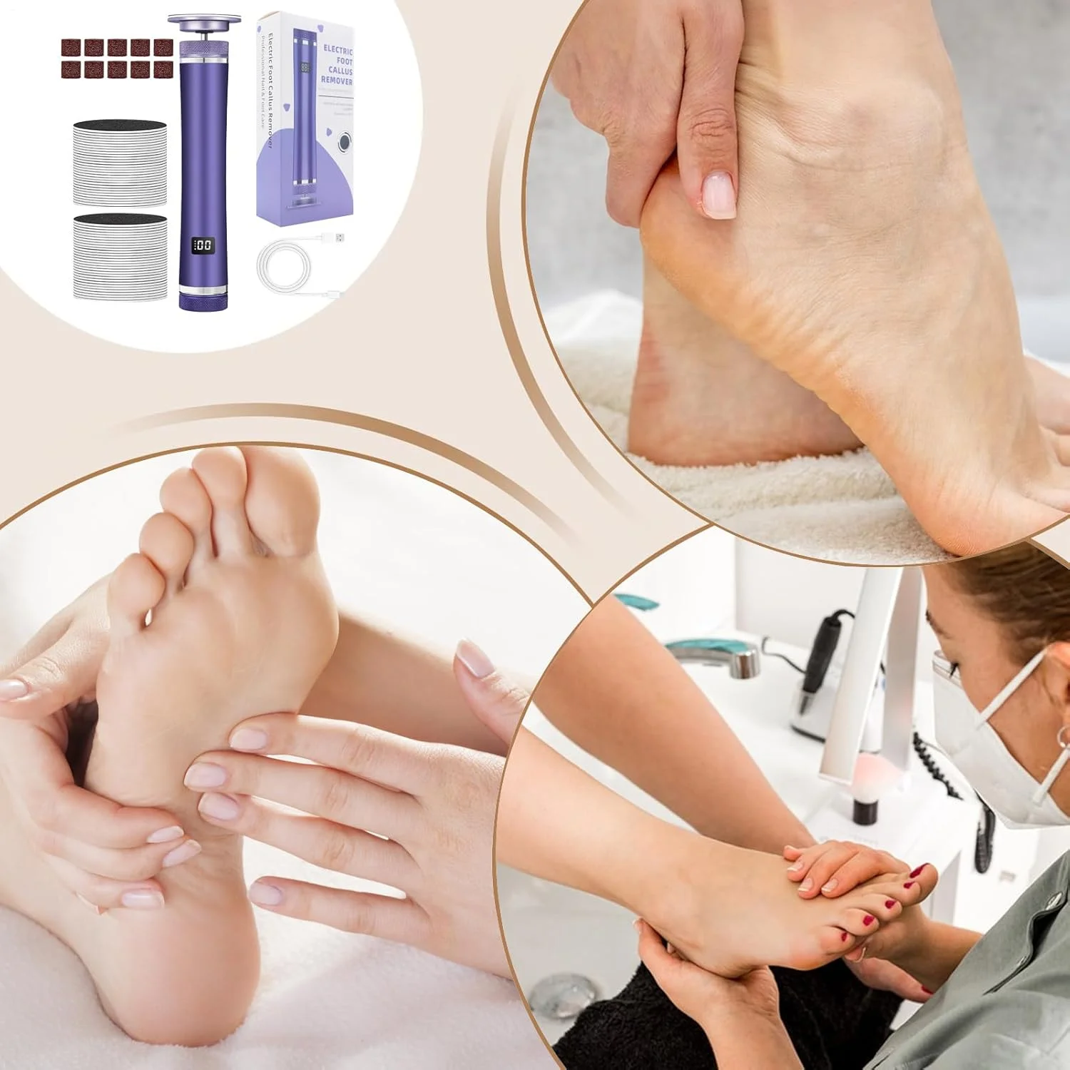 سوهان برقی پا | ماشین اصلاح برقی پا | اسکرابر پاشنه قابل تنظیم با 12 سرعت قابل شارژ برای مردان، زنان، ورزشکاران، سالمندان، پدیکور خانگی، سالن و اسپا سوهان برقی پا | ماشین اصلاح برقی پا | اسکرابر پاشنه قابل تنظیم با 12 سرعت قابل شارژ برای مردان، زنان، ورزشکاران، سالمندان، پدیکور خانگی، سالن و اسپا