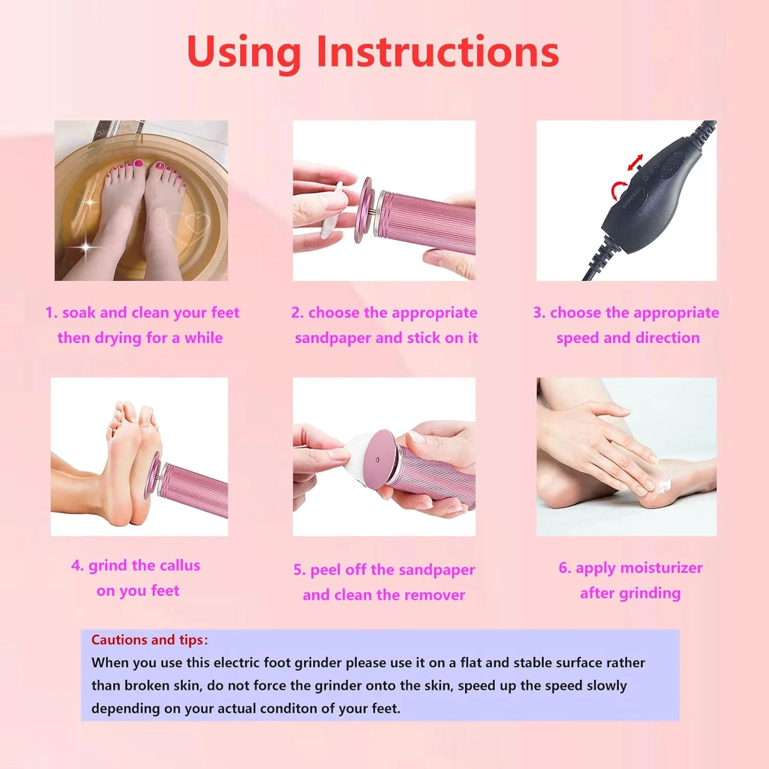 دستگاه برقی از بین برنده پینه پا با سرعت قابل تنظیم 1200 دور در دقیقه، دستگاه برقی آلومینیومی از بین برنده پینه پا، سوهان برقی پا با 120 عدد دیسک سمباده برای پوست مرده و پاشنه ترک خورده برای زنان - صورتی دستگاه برقی از بین برنده پینه پا با سرعت قابل تنظیم 1200 دور در دقیقه، دستگاه برقی آلومینیومی از بین برنده پینه پا، سوهان برقی پا با 120 عدد دیسک سمباده برای پوست مرده و پاشنه ترک خورده برای زنان - صورتی