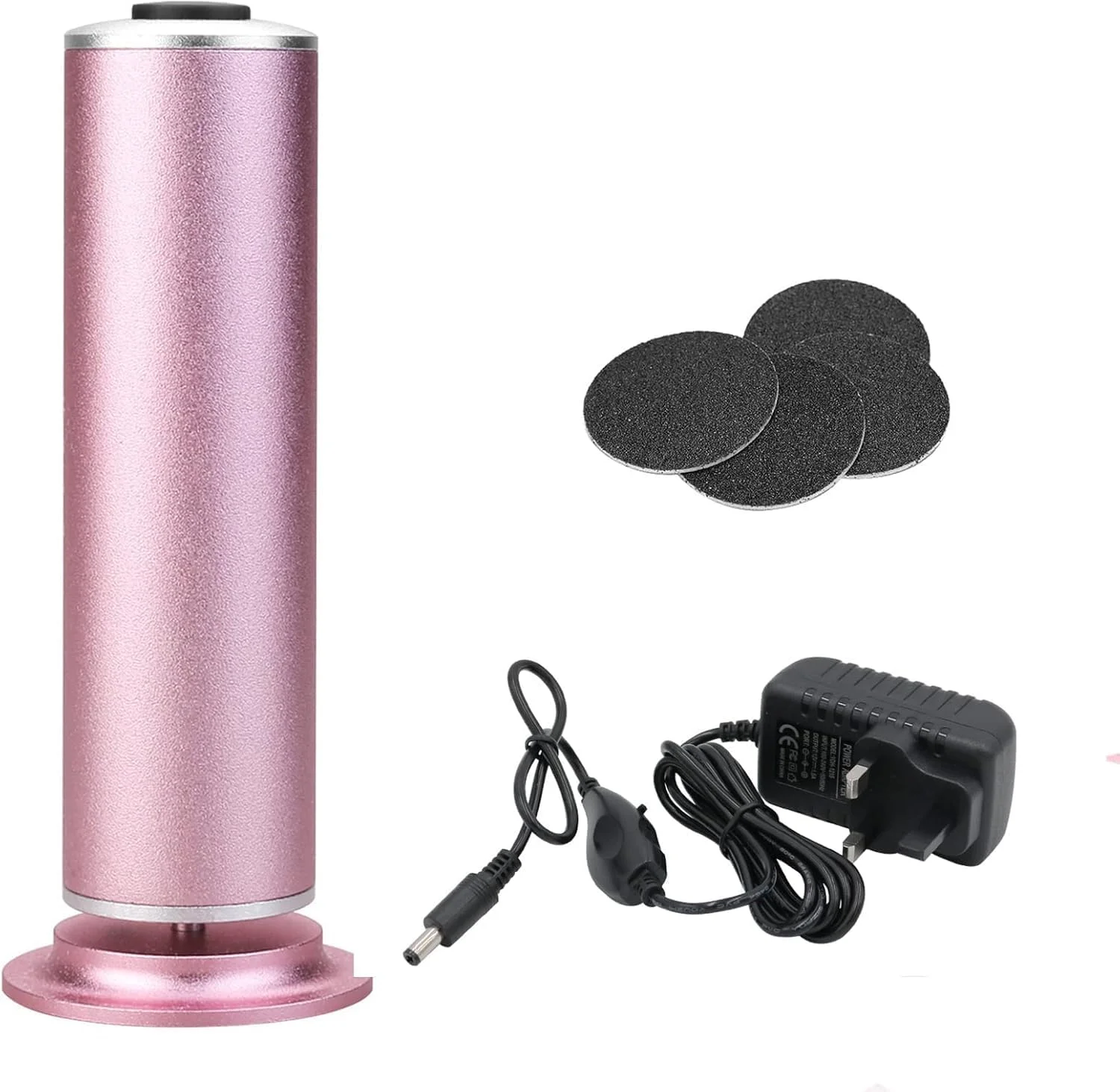 Electric Foot File Callus Remover(Speed Adjustable) with 60pcs Replacement Sandpaper Discs Professional Pedicure Foot File Kit for Women Men Dead Dry Hard Skin Calluses