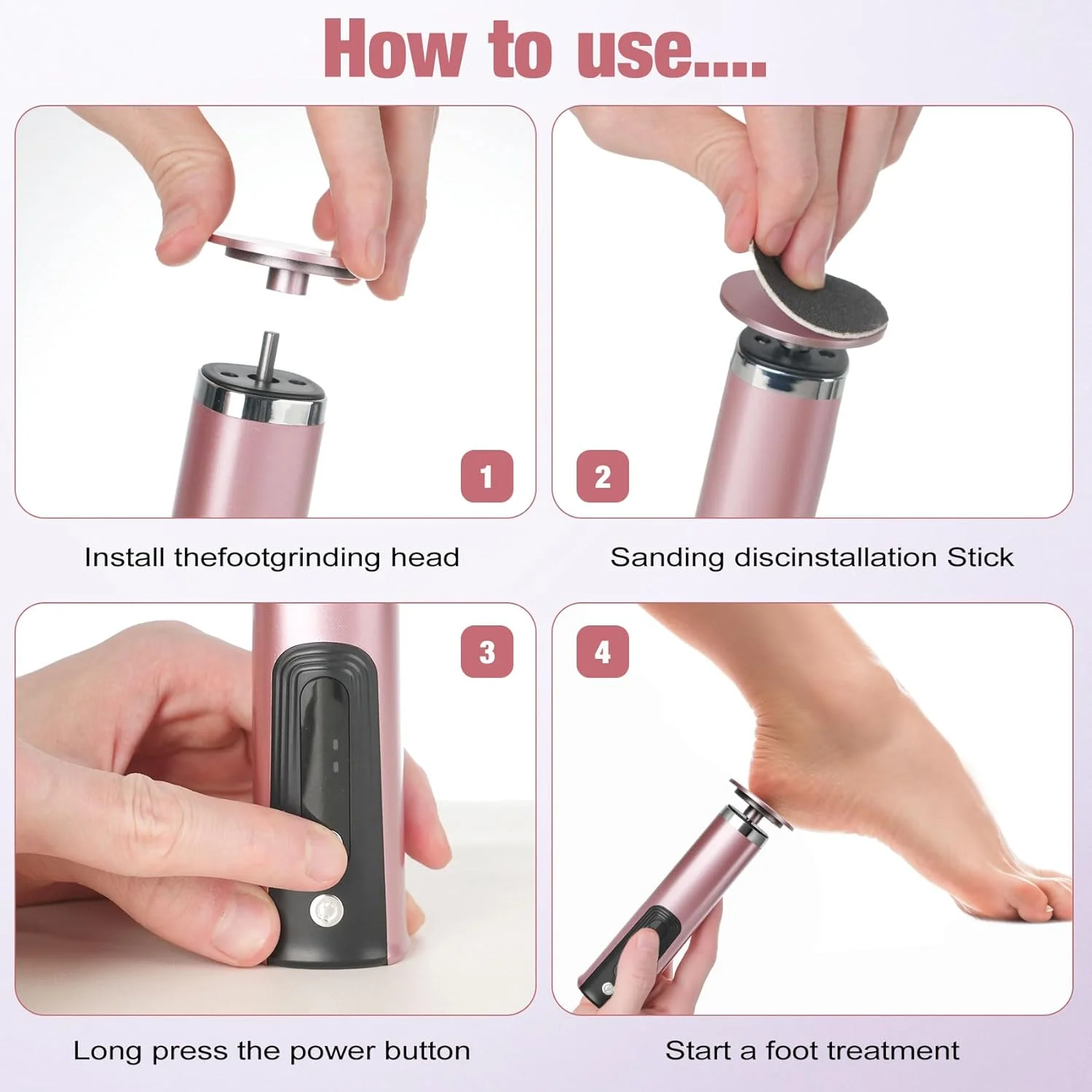 Callus Remover for feet, Electric Foot Callus Remover, Foot File with 9 Adjustable Speed, Foot Scrubber Scraper with 2 Grinding Heads & Sandpaper Discs, Pedicure Tools for feet with Digital Display Callus Remover for feet, Electric Foot Callus Remover, Foot File with 9 Adjustable Speed, Foot Scrubber Scraper with 2 Grinding Heads & Sandpaper Discs, Pedicure Tools for feet with Digital Display