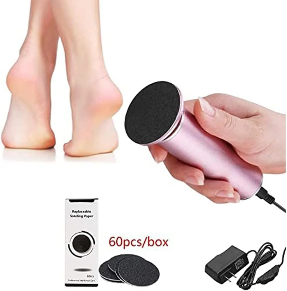 Electric Foot File Callus Remover(Speed Adjustable) with 60pcs Replacement Sandpaper Discs Professional Pedicure Foot File Kit for Women Men Dead Dry Hard Skin Calluses Electric Foot File Callus Remover(Speed Adjustable) with 60pcs Replacement Sandpaper Discs Professional Pedicure Foot File Kit for Women Men Dead Dry Hard Skin Calluses