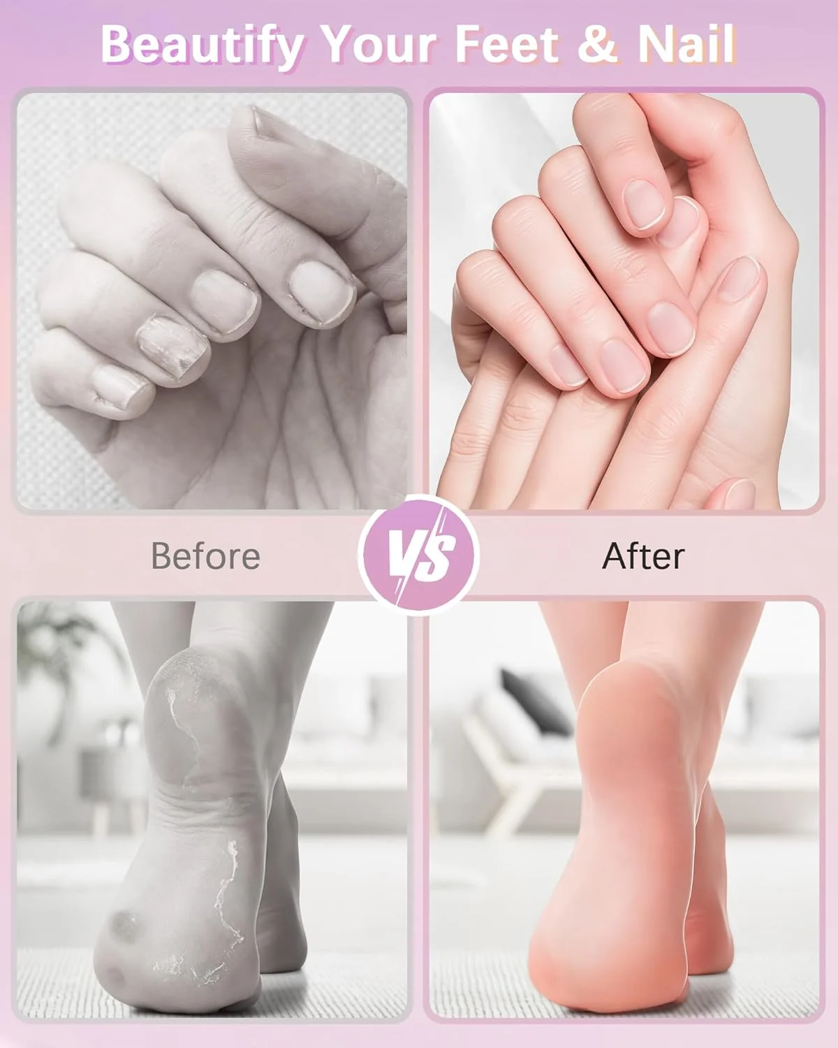 سوهان برقی پا 2 در 1، دارای 9 سرعت قابل تنظیم، ابزار پدیکور قابل شارژ USB برای پا، اسکرابر پوست خشک و مرده، سنگ پا برقی با غلتک دیسک سمباده 80/120 گریت برای خانم ها