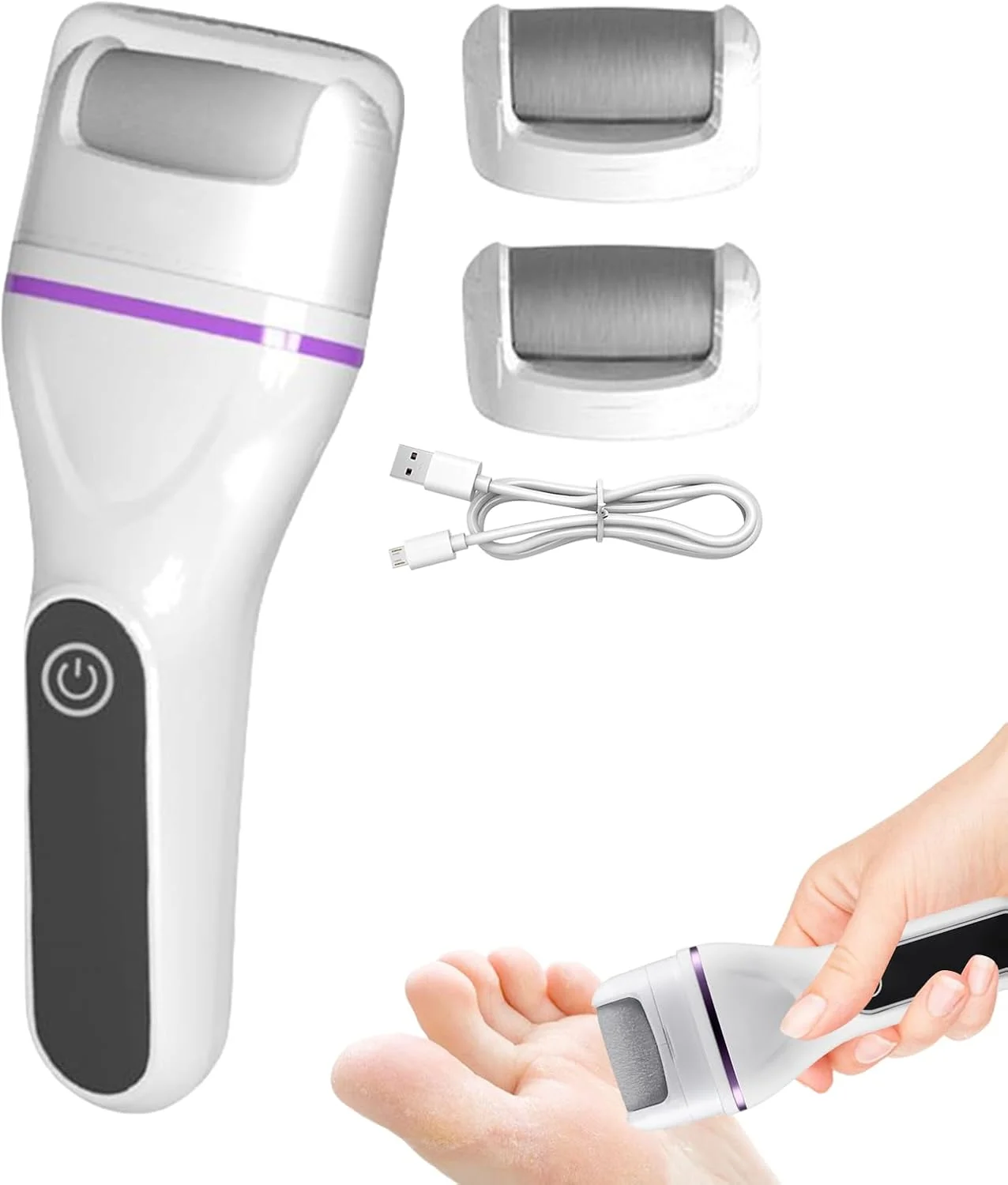 سوهان برقی پدیکور پا | اسکرابر و لایه بردار پا - دستگاه قابل حمل حذف پینه پا برای آقایان، بانوان، خانواده و دوستان