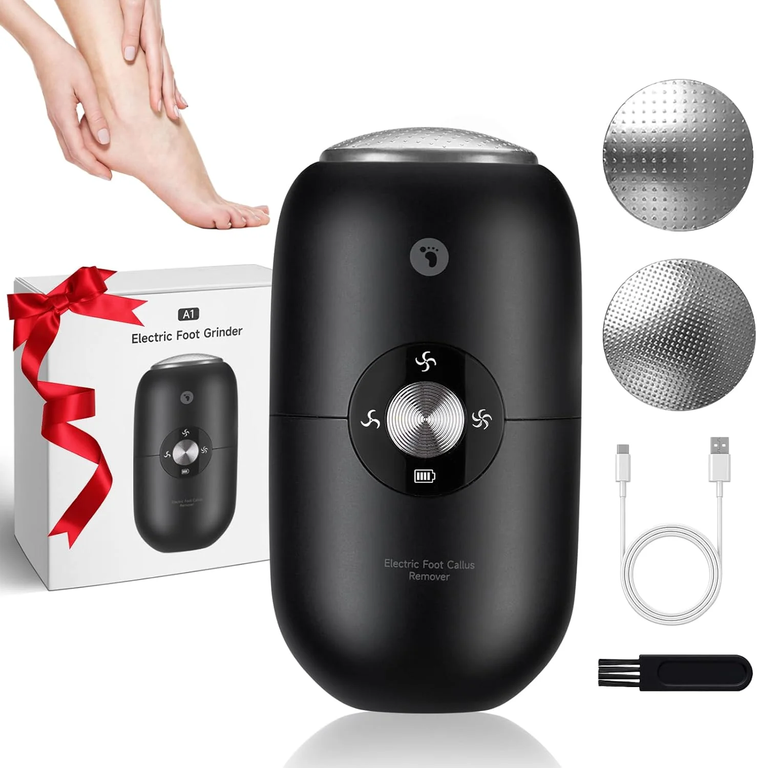 سوهان برقی پا از بین برنده پینه پا برای بانوان (مشکی)