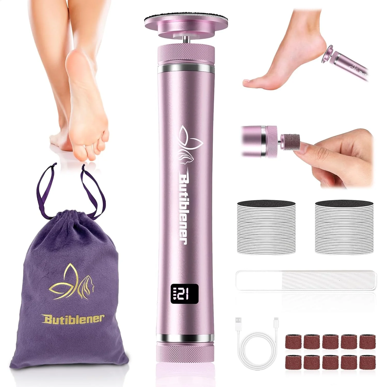 سوهان برقی پا، ابزار پدیکور بی سیم، سمباده پا و سوهان ناخن با 60+10 عدد کاغذ سمباده برای از بین بردن پوست مرده و پینه های خشک، اسکرابر 3 در 1 پا و سوهان ناخن (صورتی) سوهان برقی پا، ابزار پدیکور بی سیم، سمباده پا و سوهان ناخن با 60+10 عدد کاغذ سمباده برای از بین بردن پوست مرده و پینه های خشک، اسکرابر 3 در 1 پا و سوهان ناخن (صورتی)