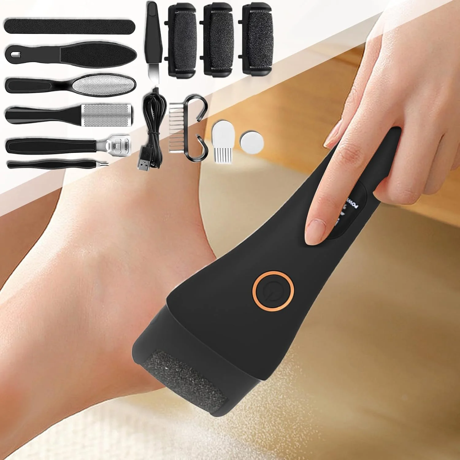 Electric Feet Callus Remover,Electric Callus Remover - Heavy Duty Cordless Portable Grinder Scrubber Sander for Pedicure, Manicure, Home, Spa, Shower, Bath Electric Feet Callus Remover,Electric Callus Remover - Heavy Duty Cordless Portable Grinder Scrubber Sander for Pedicure, Manicure, Home, Spa, Shower, Bath