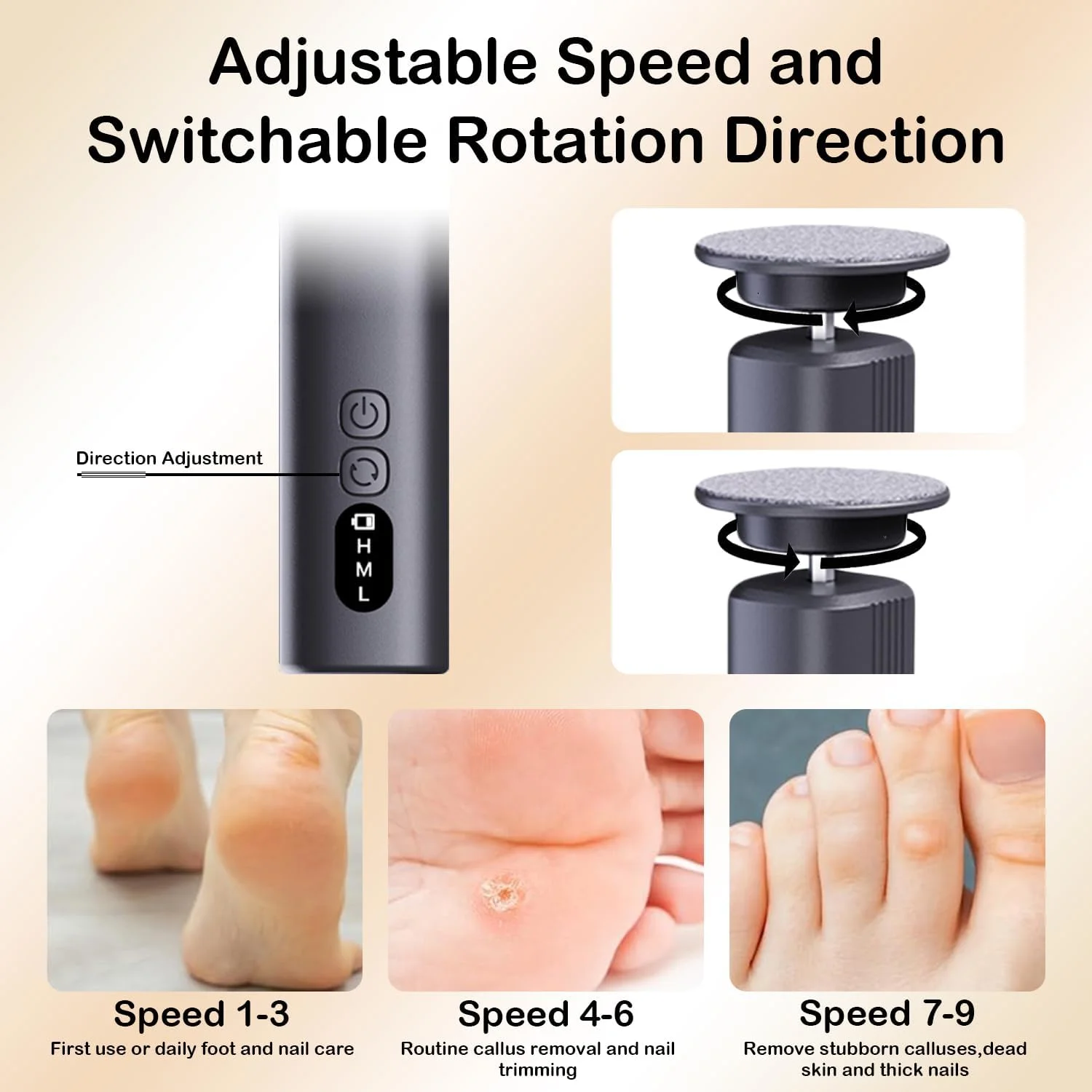 سوهان برقی پدیکور پا، سوهان برقی 2 در 1، سرعت قابل تنظیم، ابزار مراقبت از پا، ست حرفه ای حذف پینه برقی، مناسب برای پوست مرده، پوست سخت، پوست ترک خورده (مشکی) سوهان برقی پدیکور پا، سوهان برقی 2 در 1، سرعت قابل تنظیم، ابزار مراقبت از پا، ست حرفه ای حذف پینه برقی، مناسب برای پوست مرده، پوست سخت، پوست ترک خورده (مشکی)