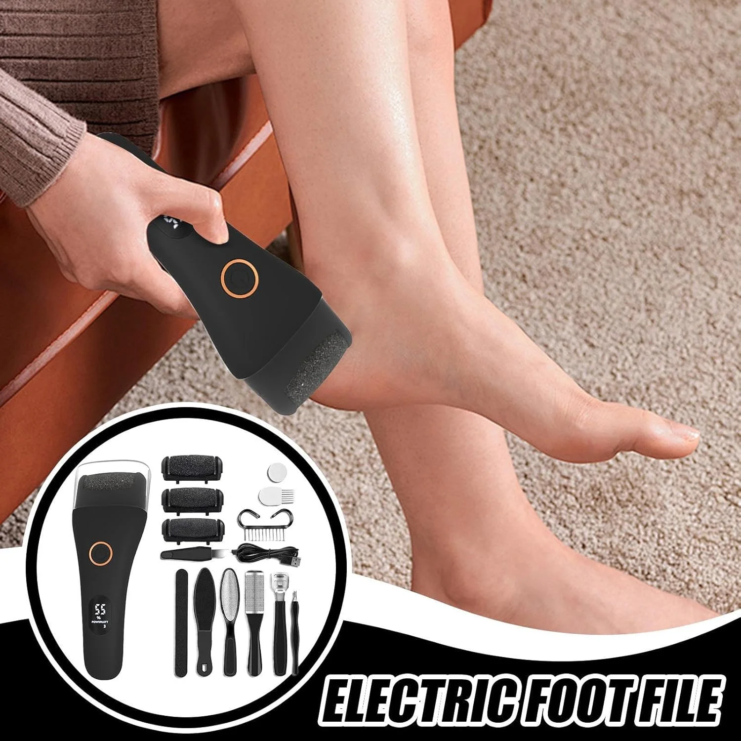 Electric Feet Callus Remover,Electric Callus Remover - Heavy Duty Cordless Portable Grinder Scrubber Sander for Pedicure, Manicure, Home, Spa, Shower, Bath Electric Feet Callus Remover,Electric Callus Remover - Heavy Duty Cordless Portable Grinder Scrubber Sander for Pedicure, Manicure, Home, Spa, Shower, Bath
