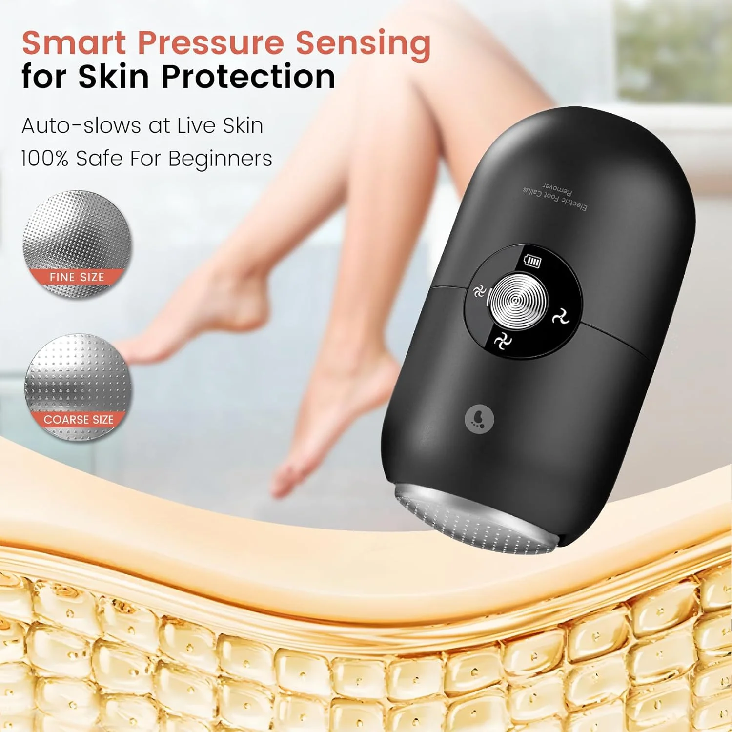 سوهان برقی پا از بین برنده پینه پا برای بانوان (مشکی)