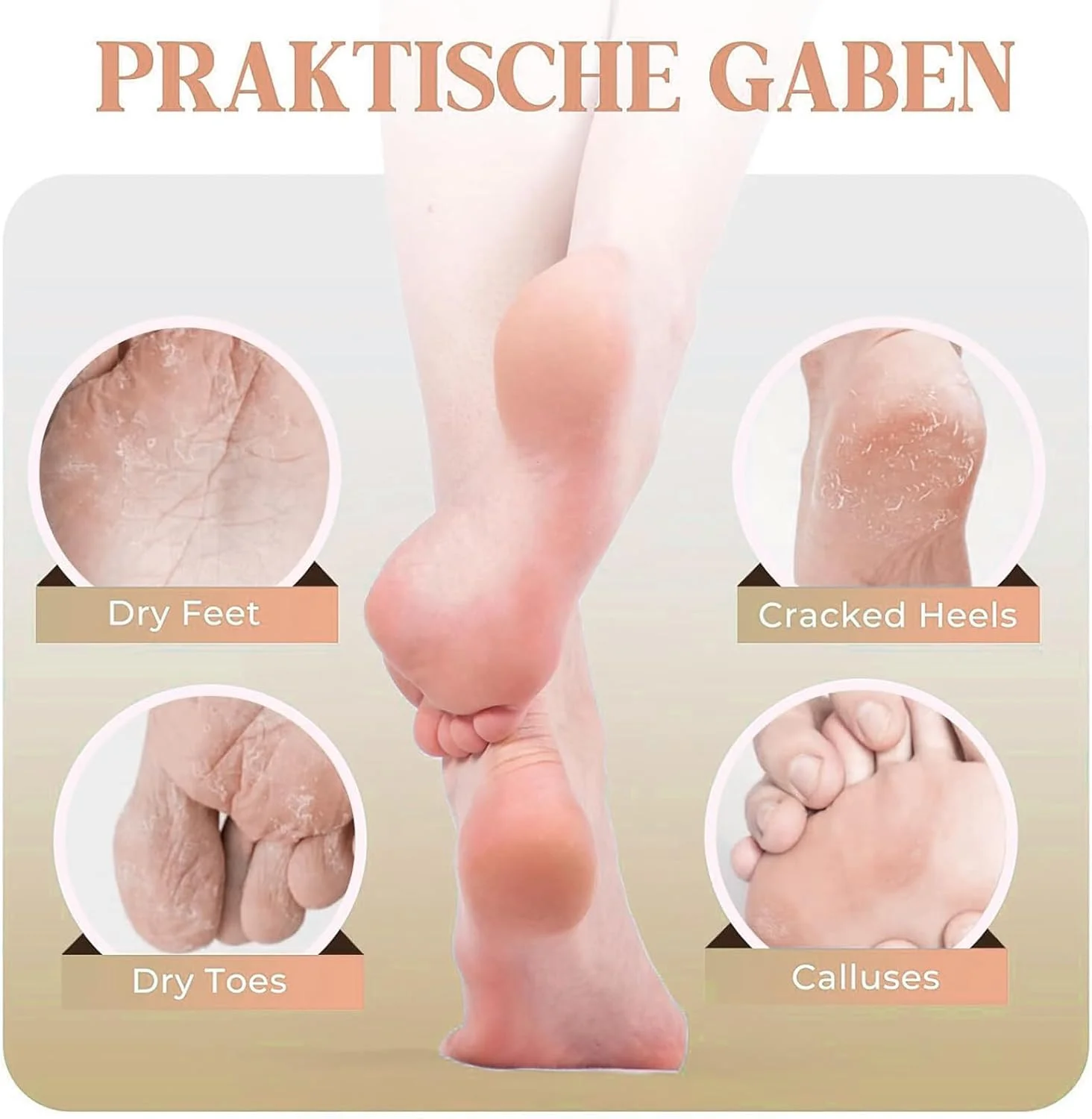 سوهان برقی پا، ابزار برقی از بین برنده پینه پا - اسکرابر سنگ پای الکترونیکی قابل شارژ، ابزار پدیکور برای زنان و مردان، مناسب پوست زبر و پاشنه ترک خورده